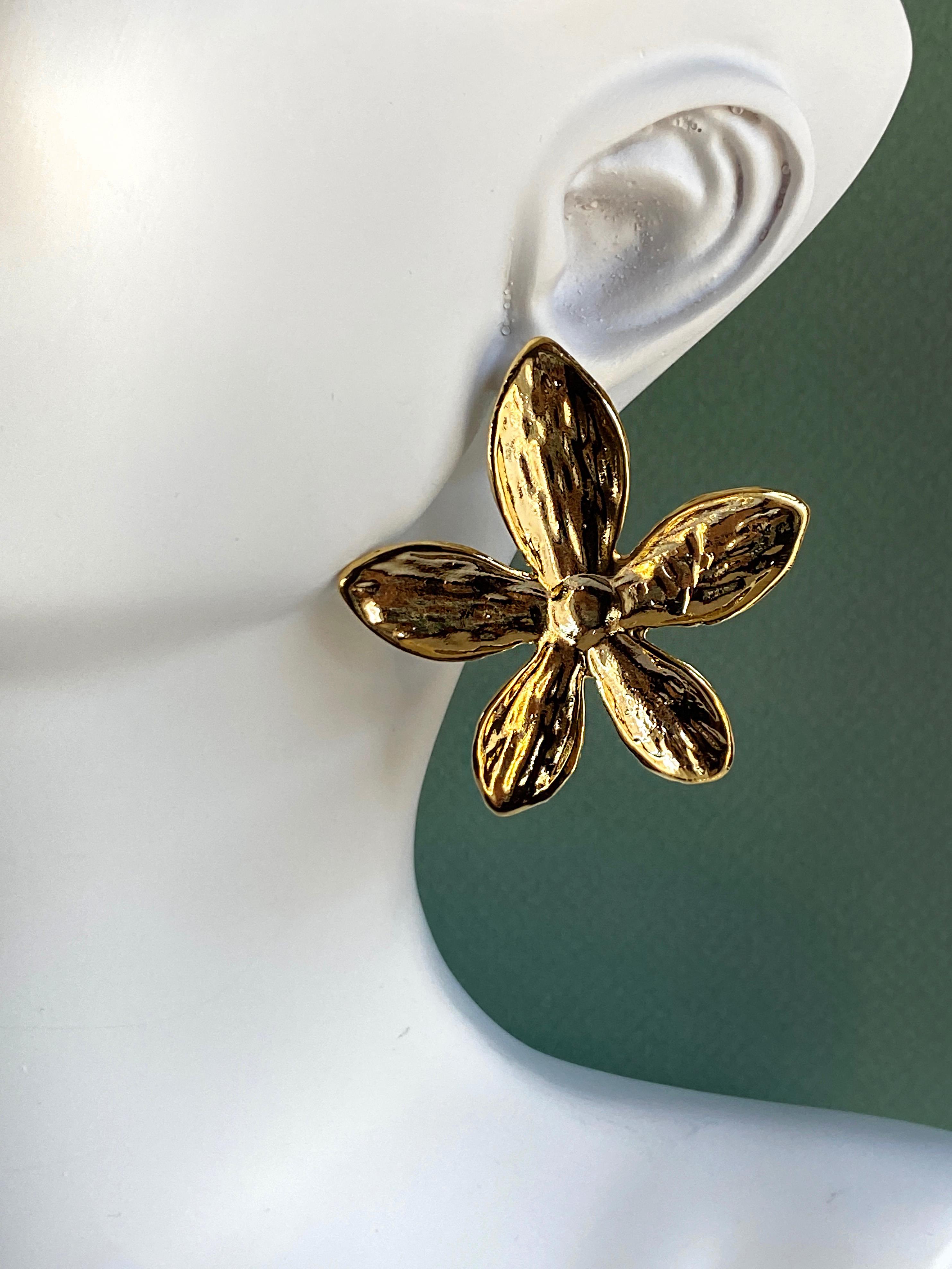 Özel Tasarım Parlak Lotus Küpe