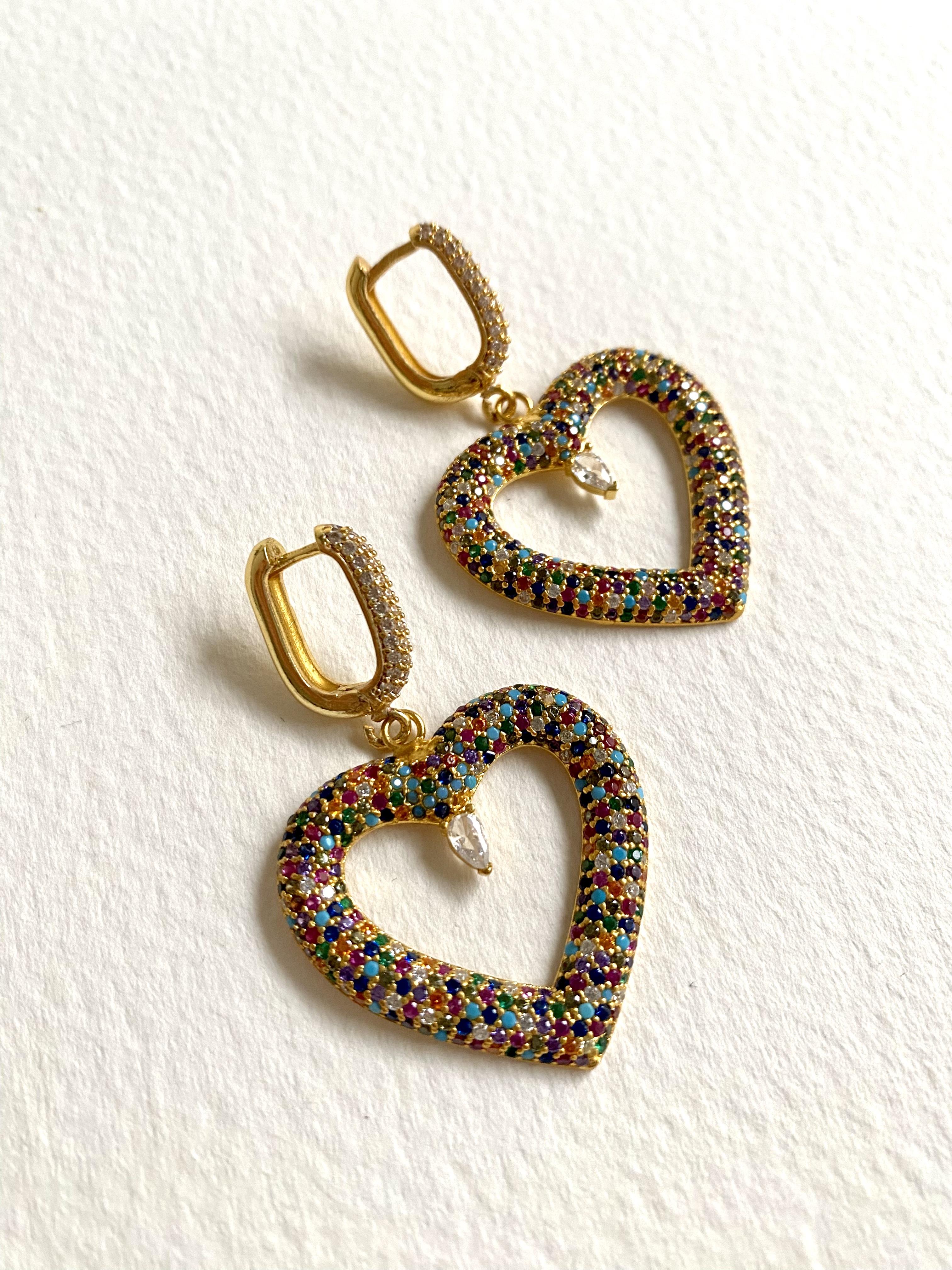 Özel Tasarım Rainbow Love Küpe