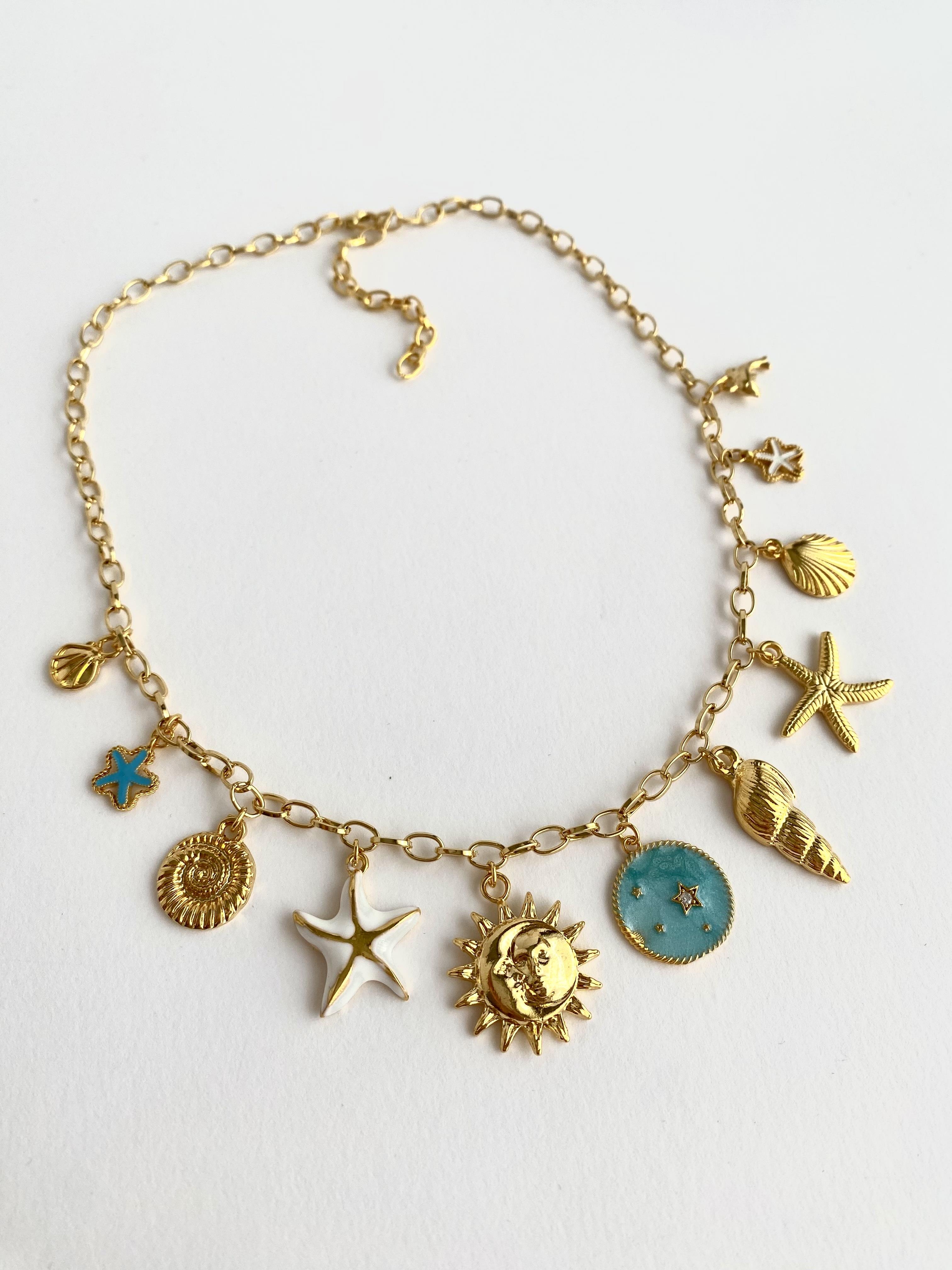 Sea Sun Sky Temalı Tasarım Charm Kolye