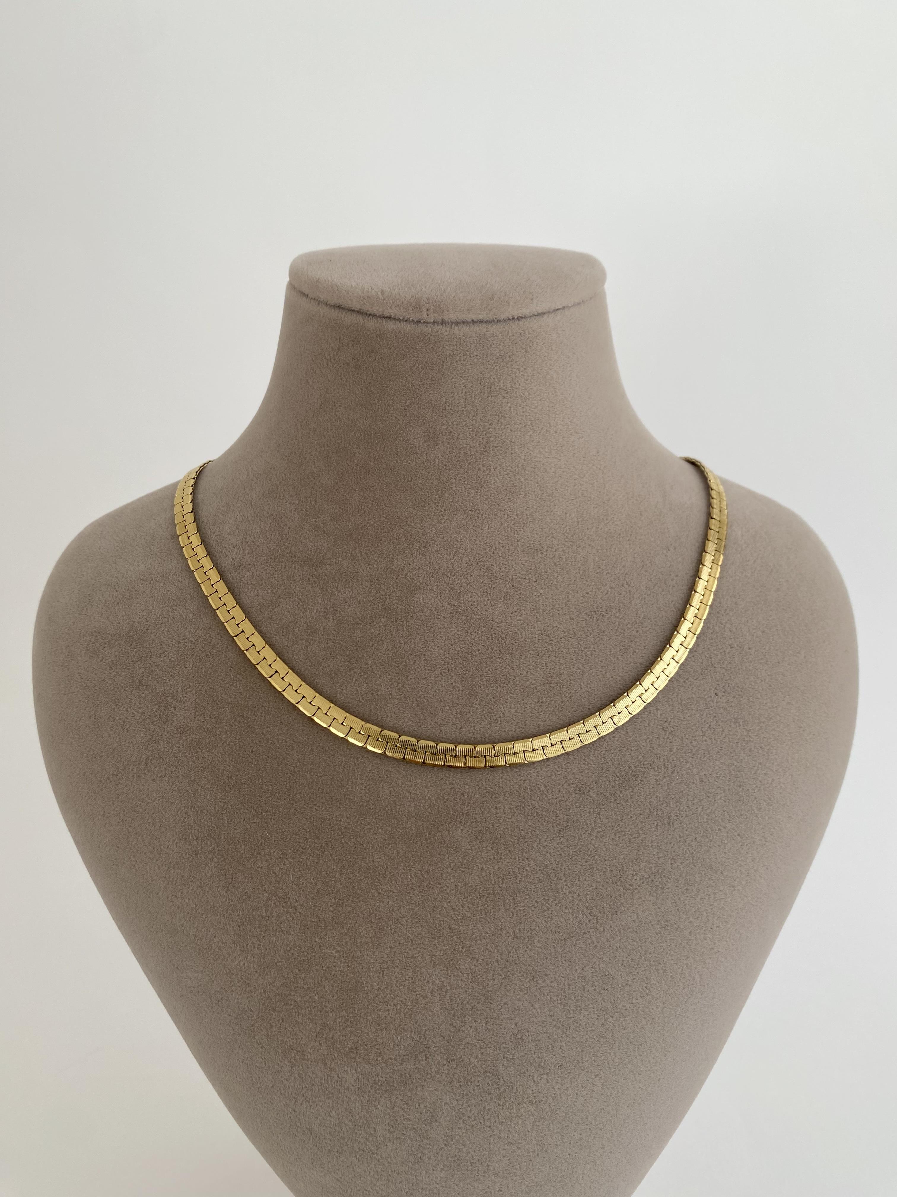 Yassı Modern İtalyan Çelik Kolye 