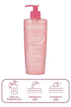 Bioderma Sensibio Foaming Cilt Temizleme Jeli 500 ml          Bioderma