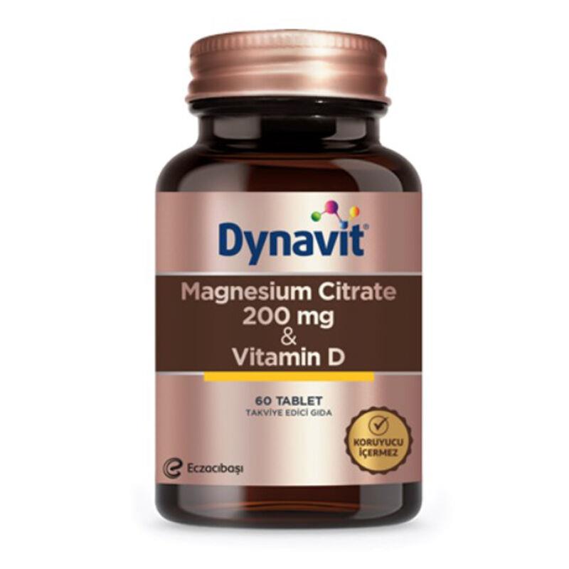 Eczacıbaşı Dynavit Magnesium Citrate 200 mg- Vitamin D Takviye Edici Gıda 60 Tablet Eczacıbaşı