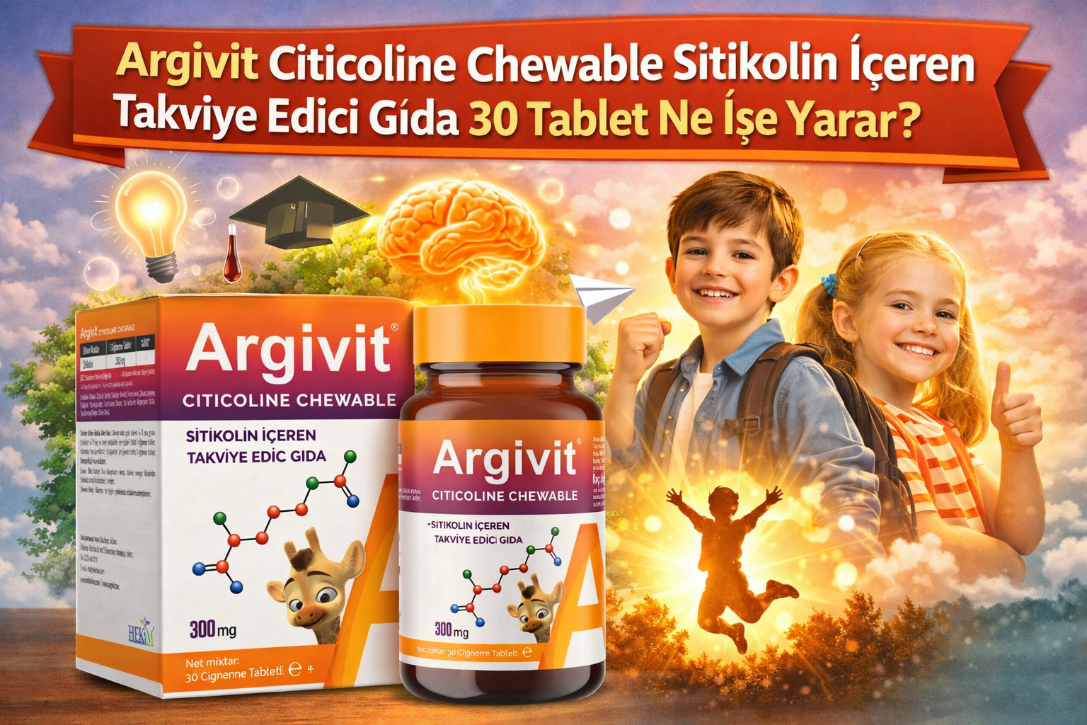 Argivit Citicoline Chewable Sitikolin İçeren Takviye Edici Gıda 30 Tablet Ne İşe Yarar?