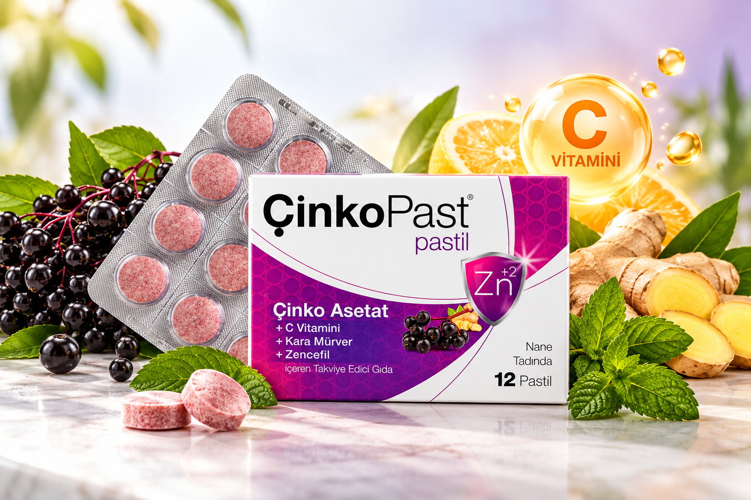 Çinkopast Nane Zencefil Kara Mürver Pastil Ne İşe Yarar?