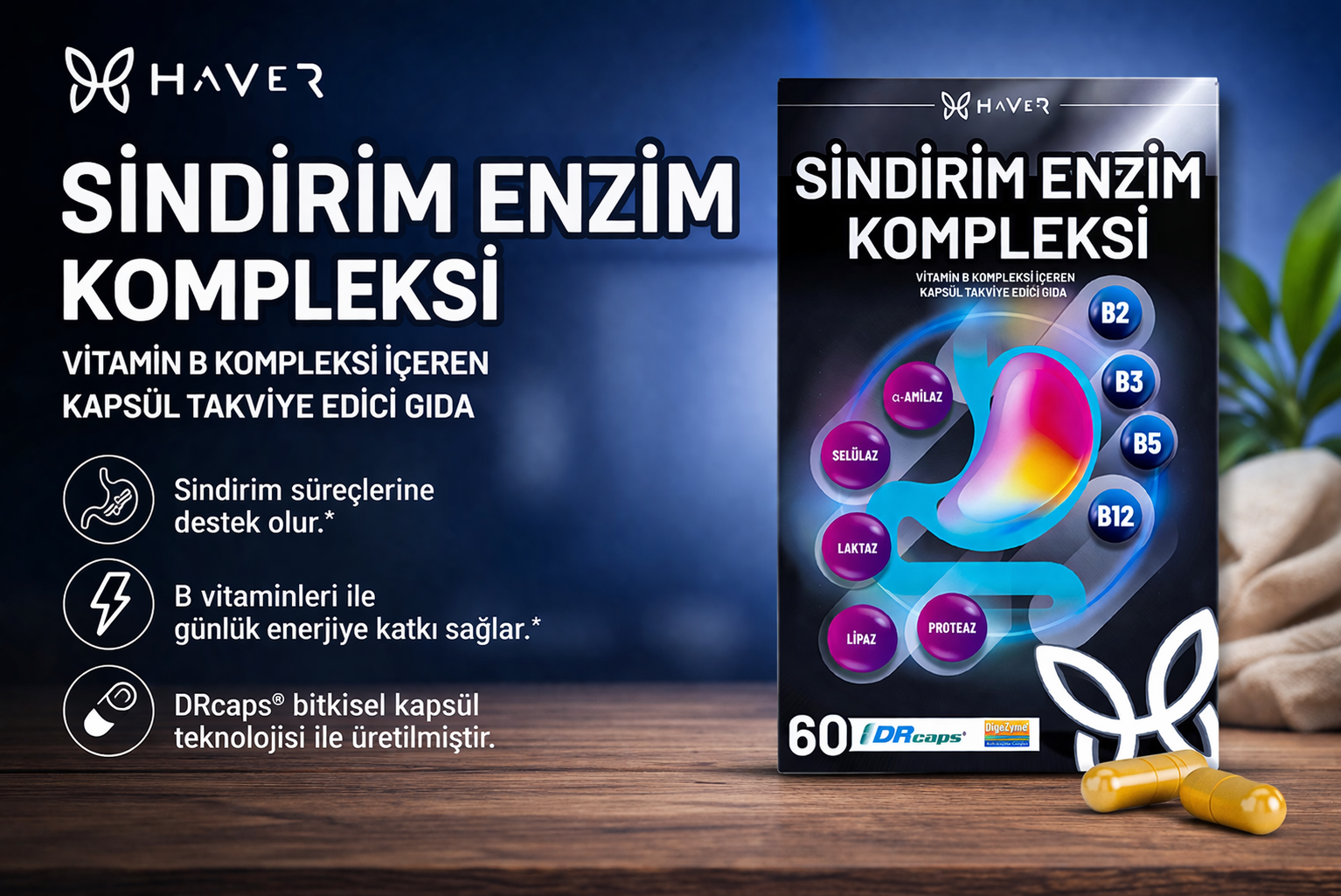 Haver Sindirim Enzim Kompleksi 60 Kapsül Ne İşe Yarar? Faydaları ve Kullanımı