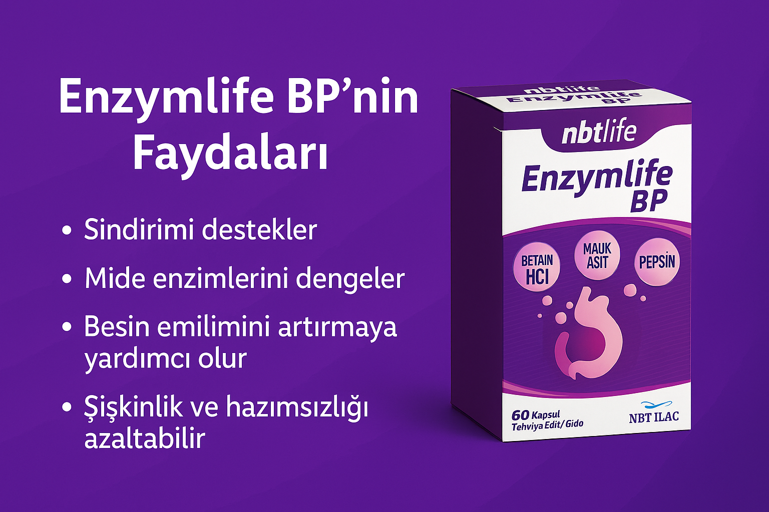 Nbt Life Enzymlife DGS Takviye Edici Gıda 60 Kapsül Faydaları