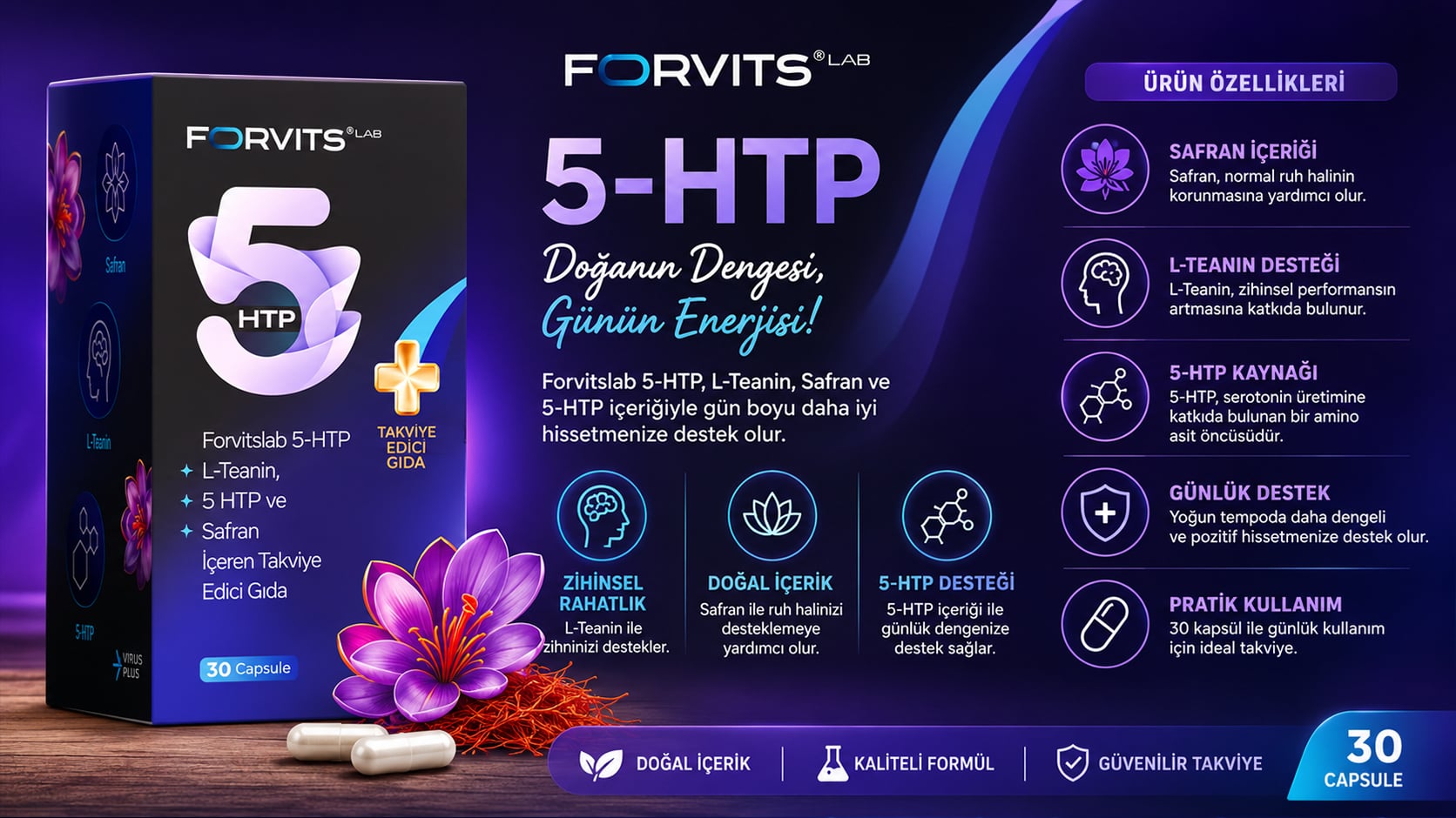Stres ve İştah Kontrolünde Doğal Destek: Forvits Lab 5 HTP
