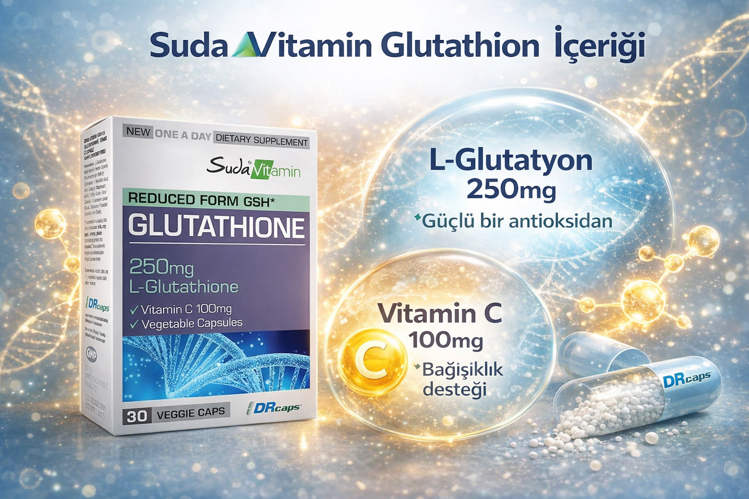 Suda Vitamin Glutathione 30 Kapsül Nedir? Faydaları ve Kullanımı