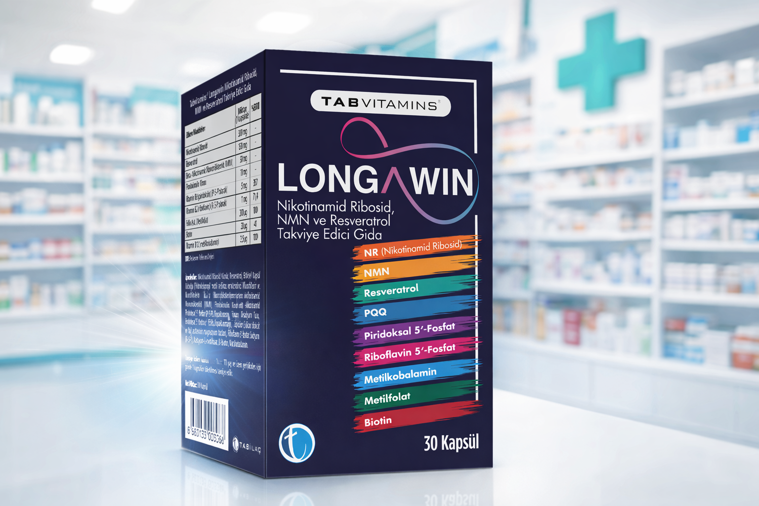 TABVITAMINS Longawin 30 Kapsül NR Nikotinamid Ribosid NMN Resveratrol PQQ Ne İşe Yarar? Enerji ve Hücresel Gençlik Rehberi