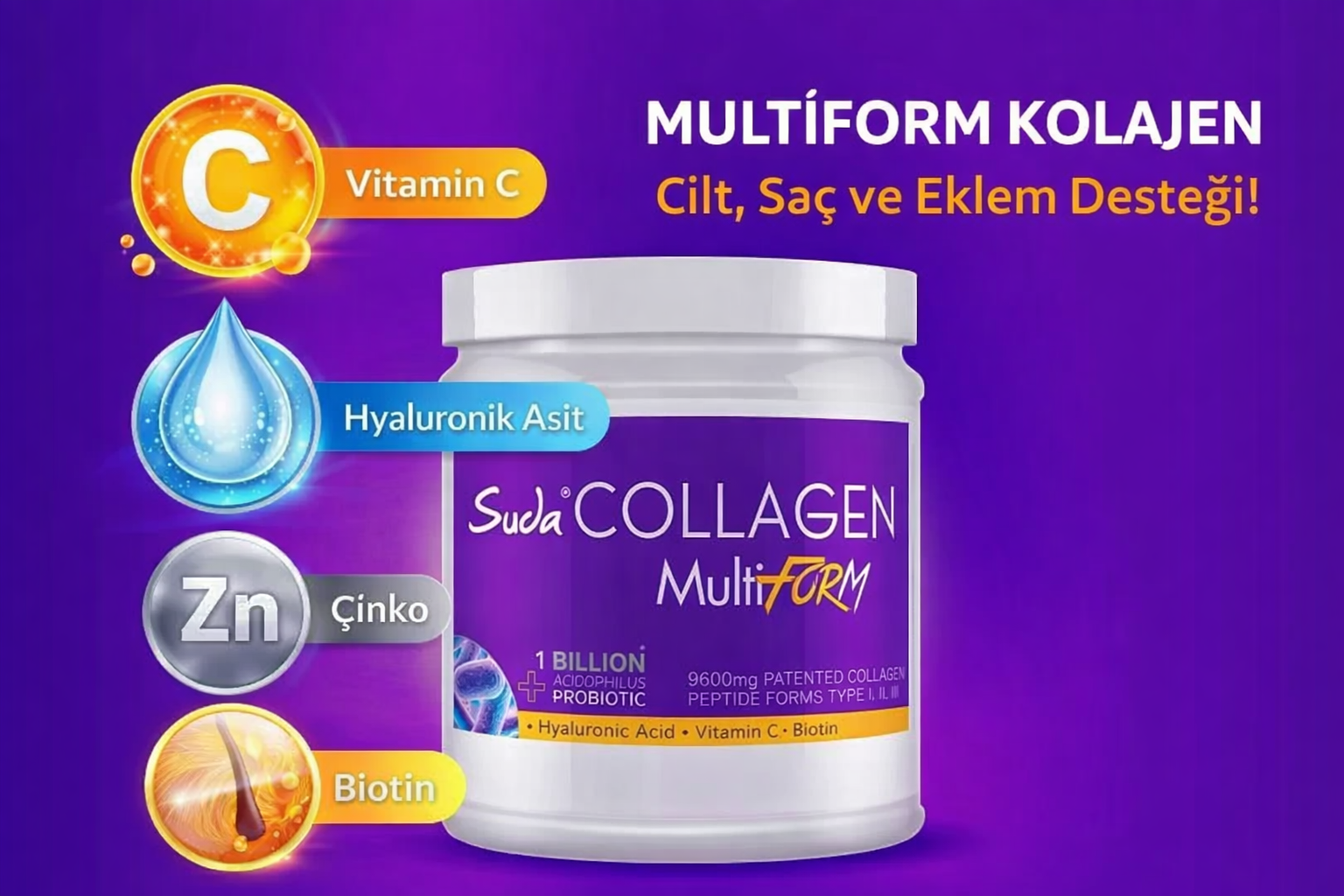 Vitamin Arayanlar Dikkat! Suda Collagen Multiform 300 gr ile Genç ve Güçlü Kalmanın Sırrı