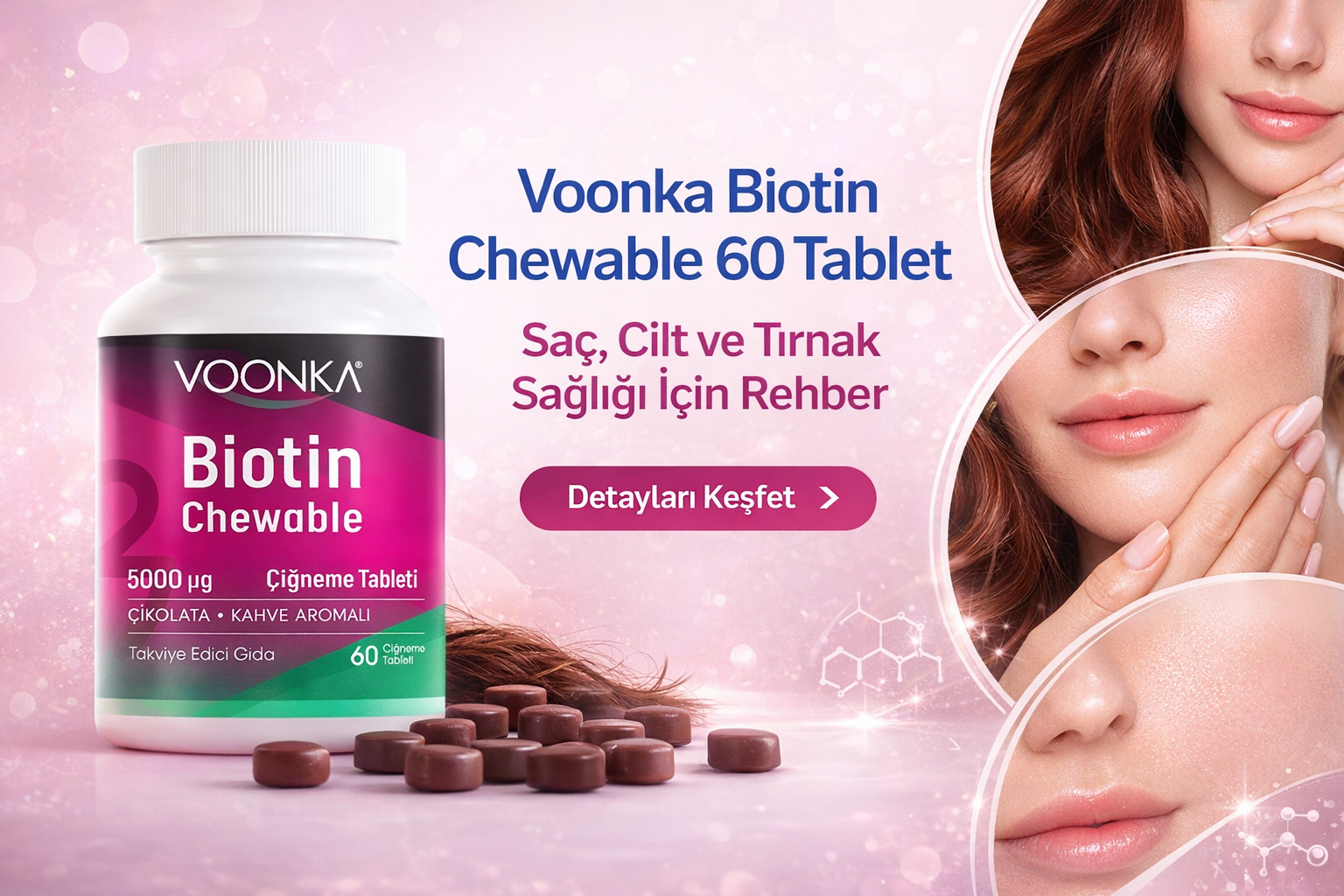 Voonka Biotin Chewable 60 Tablet Nedir? Faydaları, Kullanımı ve Kimler İçin Uygundur?