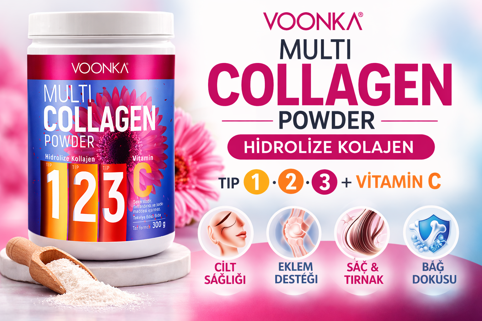 Voonka Multi Collagen Powder 300 gr Nedir? Faydaları, Kullanımı ve Kimler İçin Uygundur?