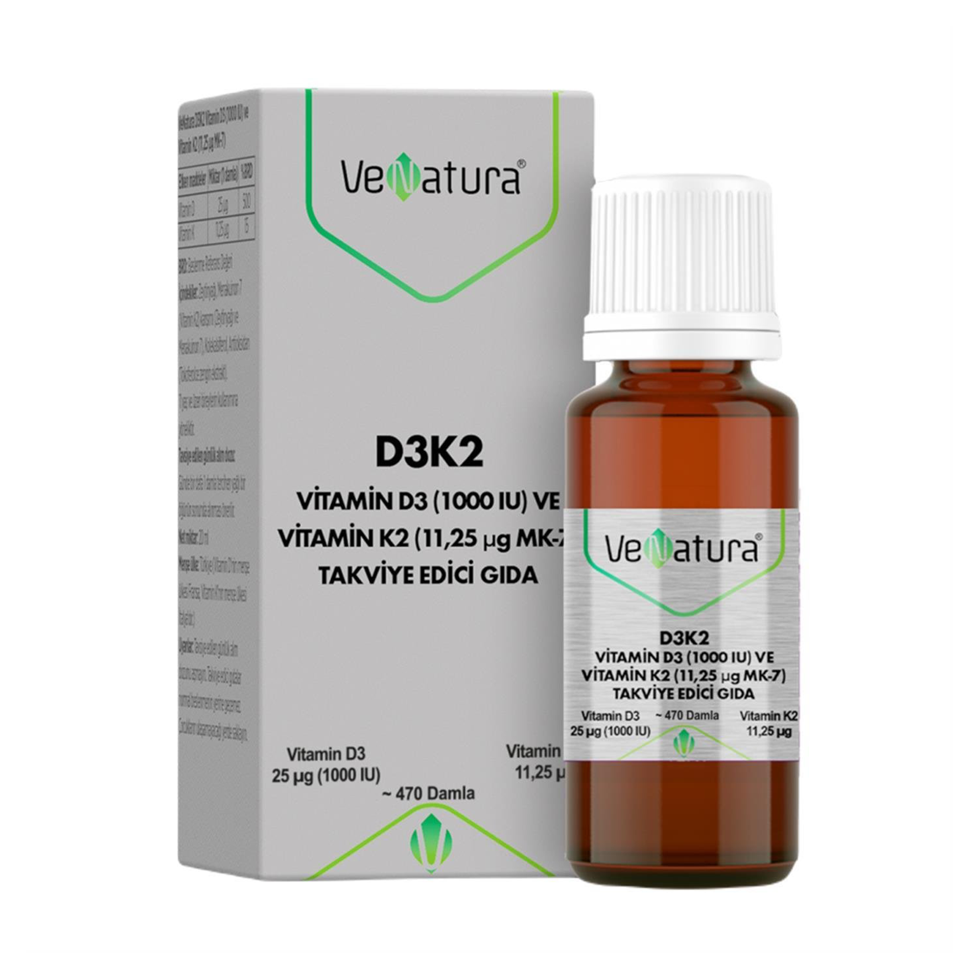  VeNatura Vitamin D3K2 Vitamin  Takviye Edici Gıda