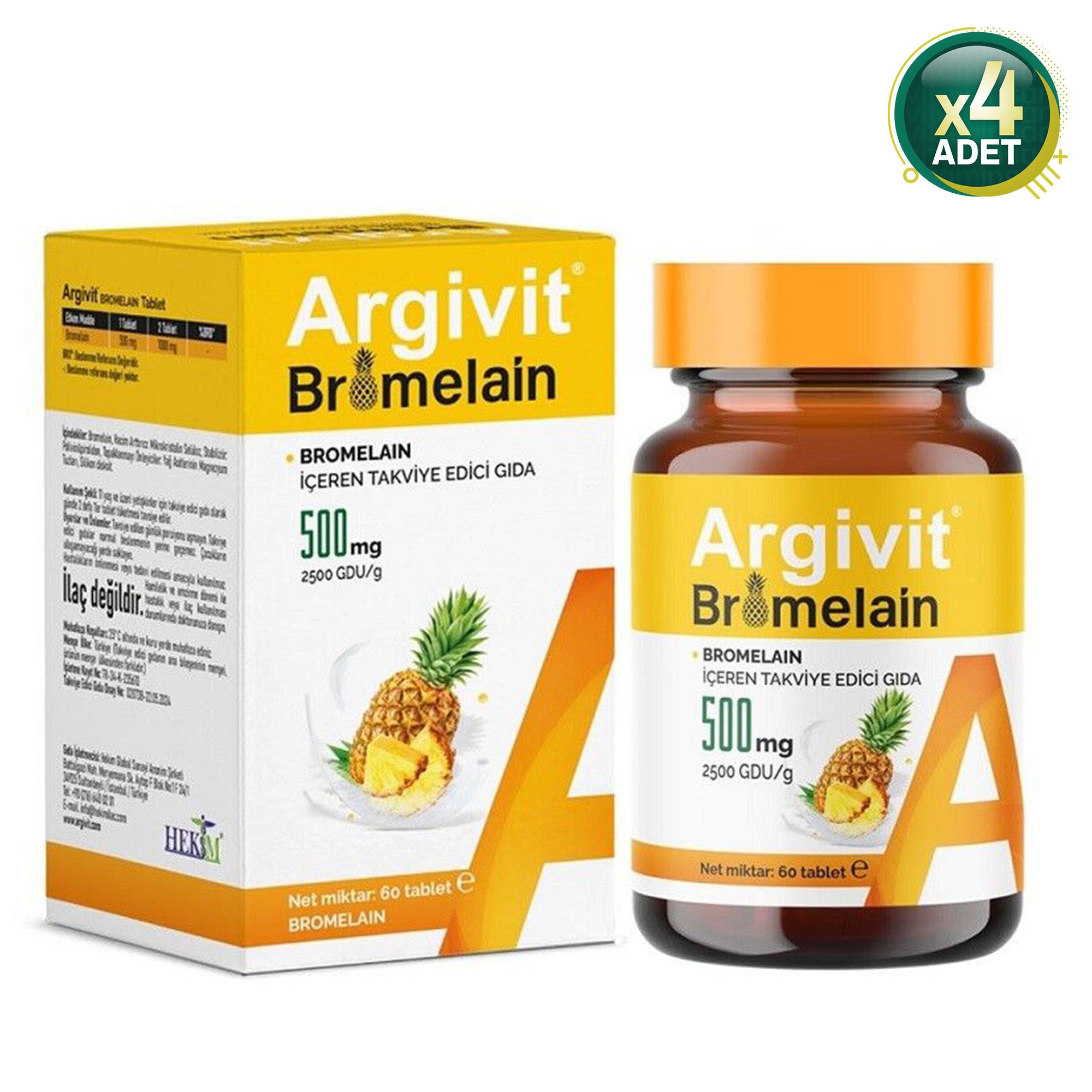 Argivit Bromelain 500 mg 60 Tablet 4 Adet