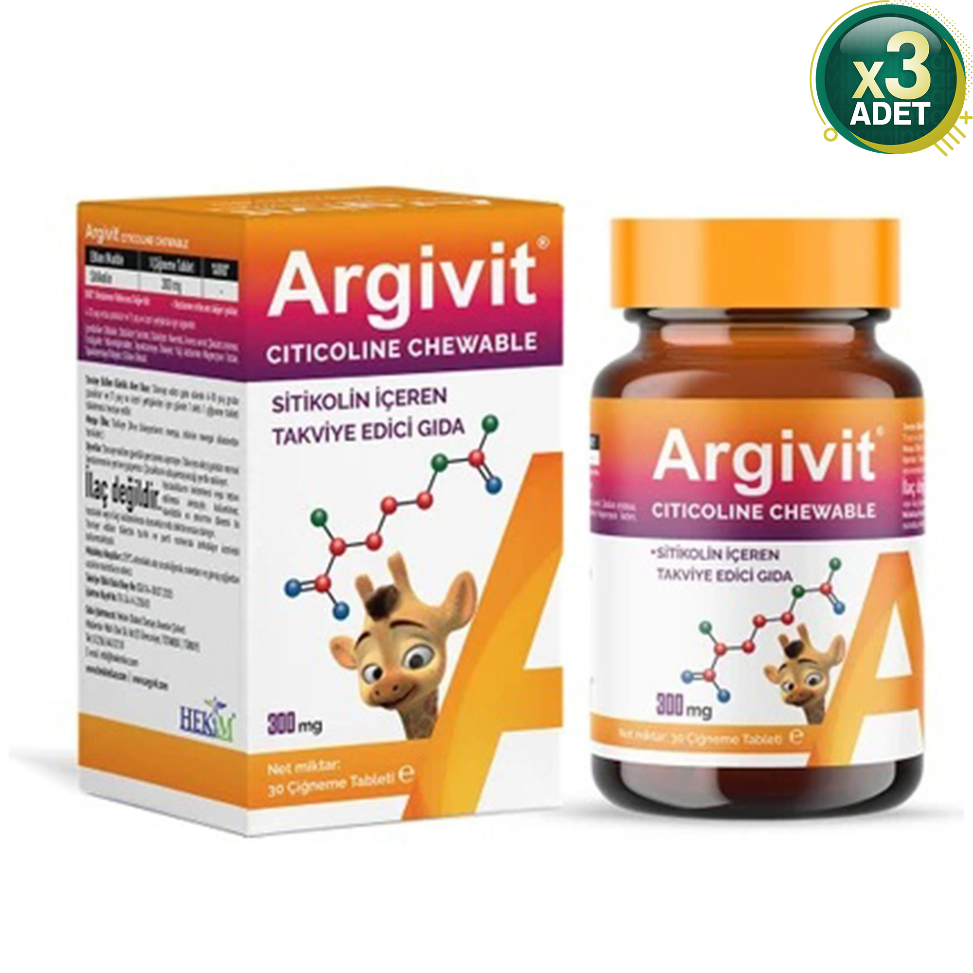Argivit Citicoline 30 Tablet - 3 Adet (90 Tablet)