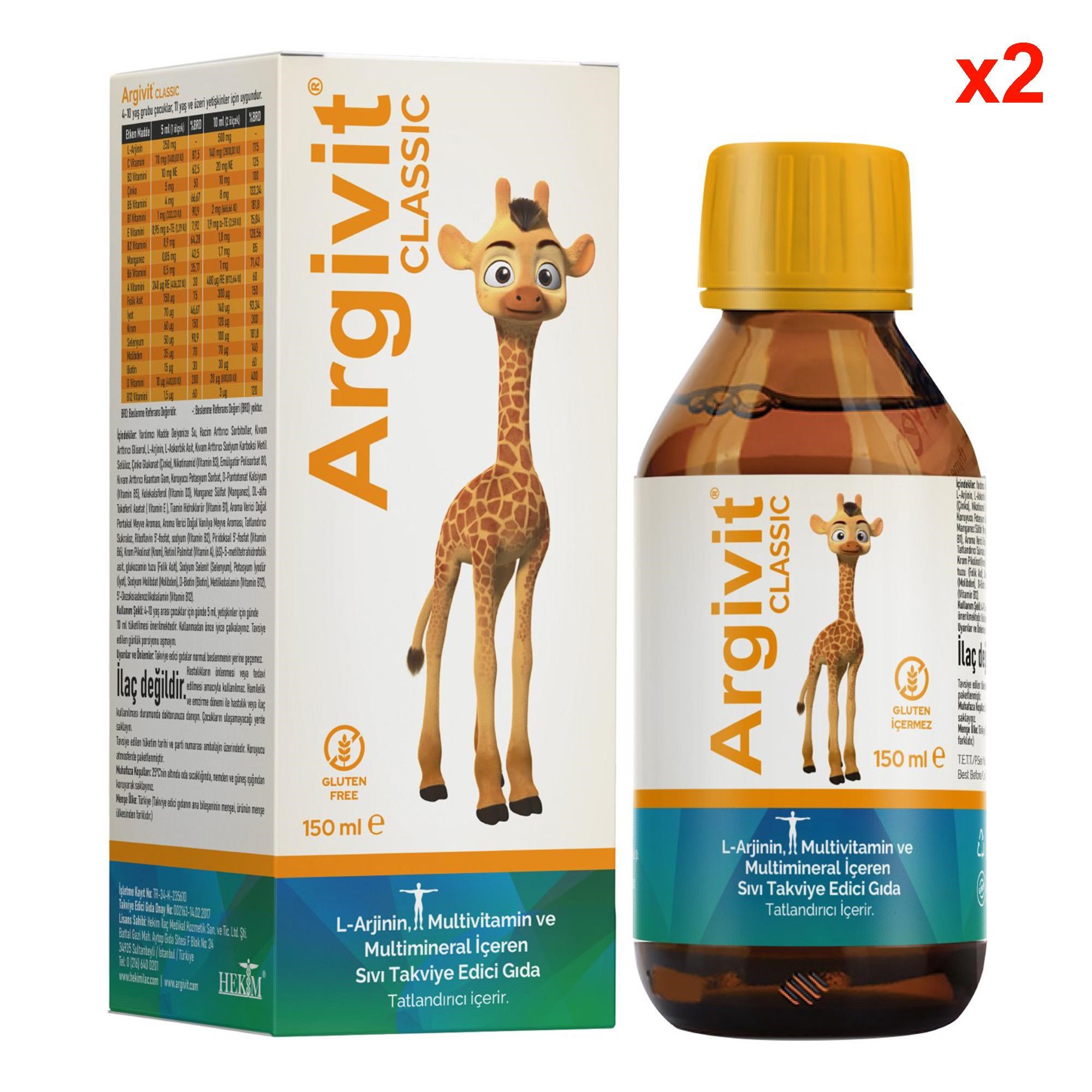 HEKİM Argivit Classic 150 ml Şurup 2 Adet - Aromalı
