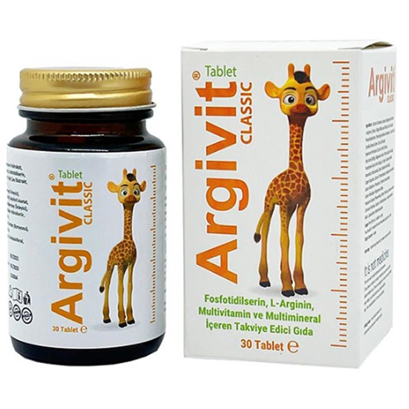 Argivit Classic 30 Tablet Fosfotidilserin ve L-Arginin İçeren Takviye Edici Gıda