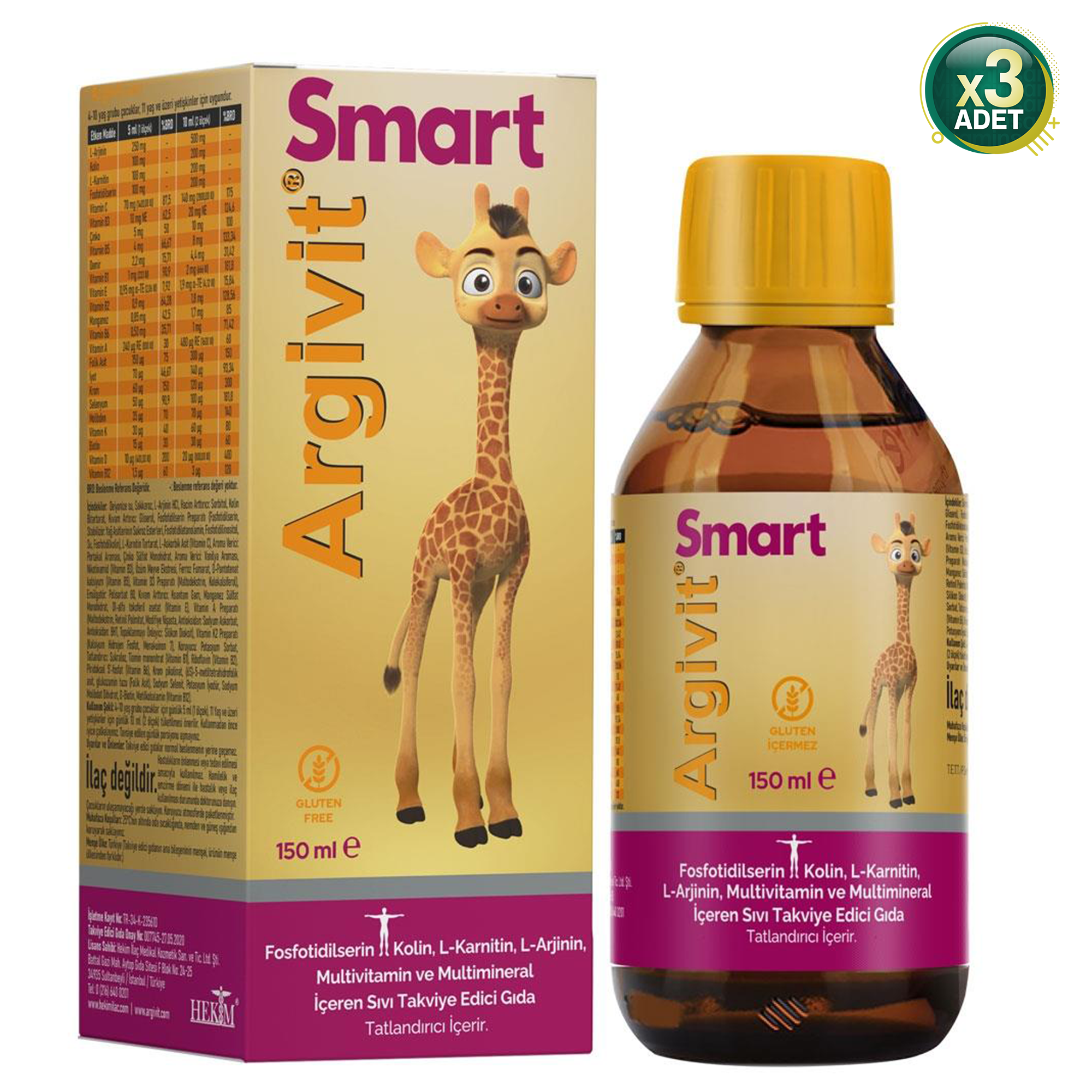 Argivit Smart Şurup 150 ml 3 Adet 105256-3-2