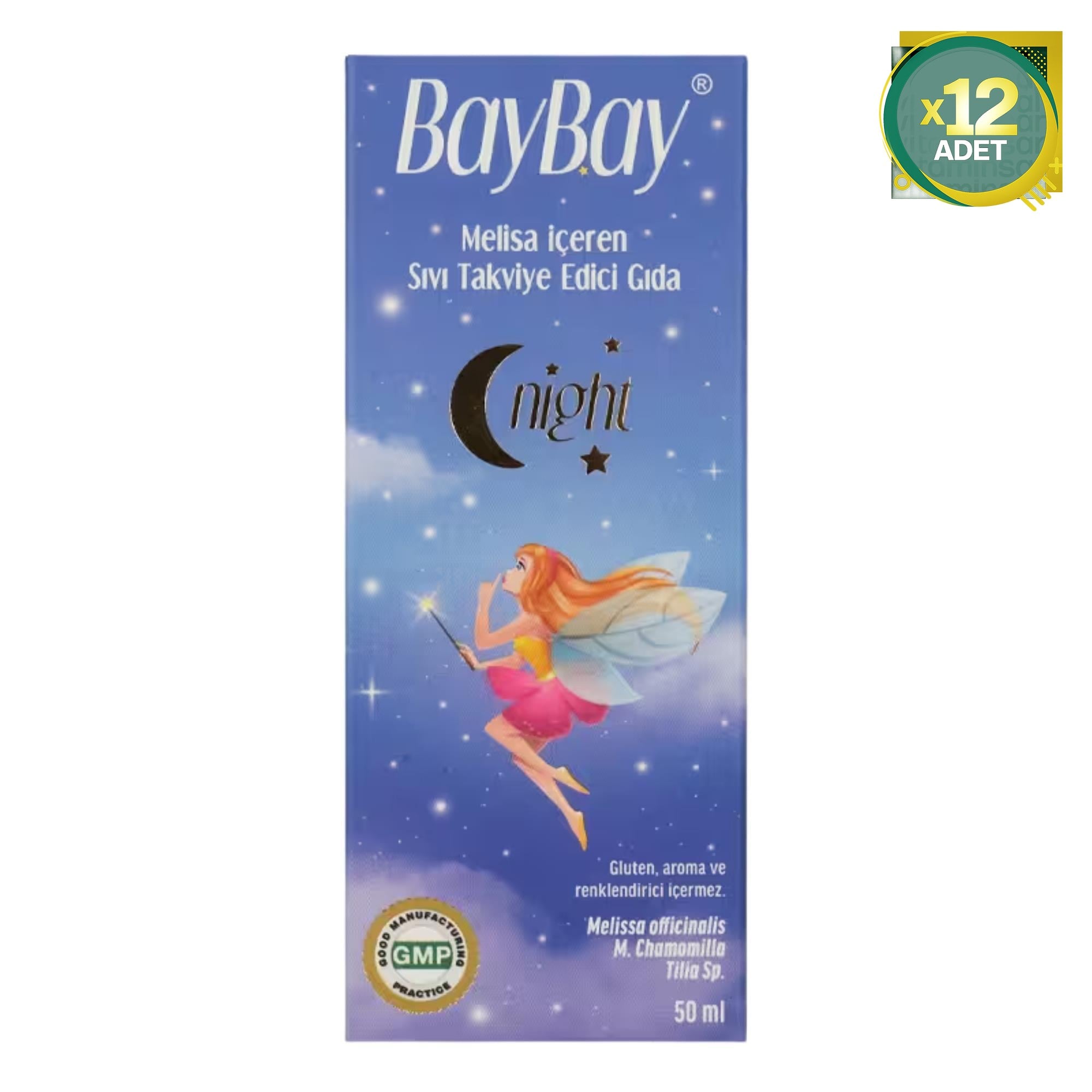 Baybay Night Melisa İçeren Bitkisel Damla 50 ml 12 adet