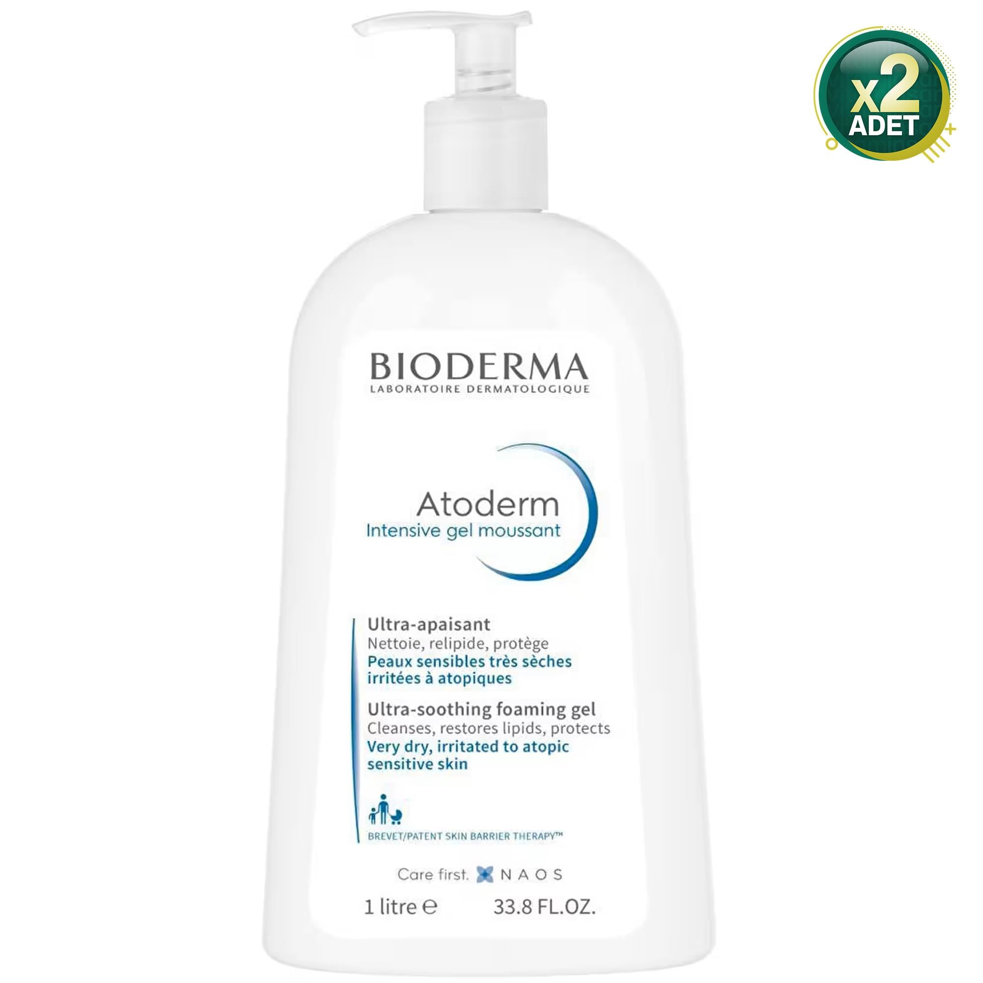 Bioderma Atoderm Intensive Foaming Gel 1000 ml 2 Adet Yüz Temizleme Jeli