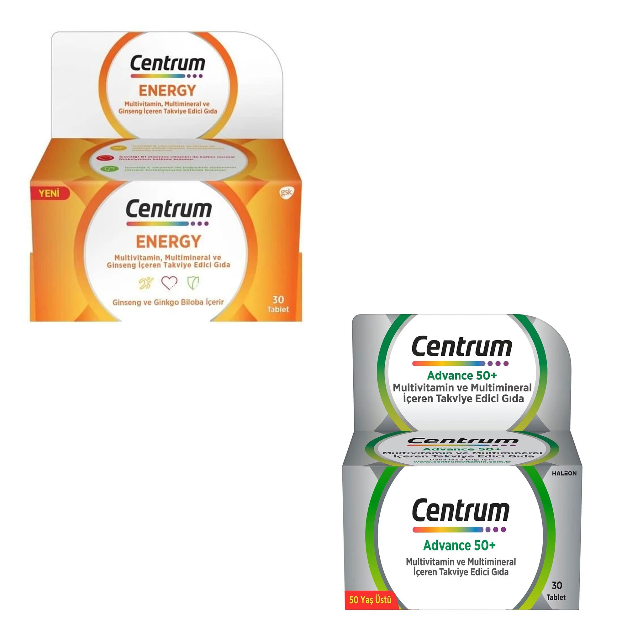 Centrum Advance 50+ Multivitamin + Centrum Energy Performance 