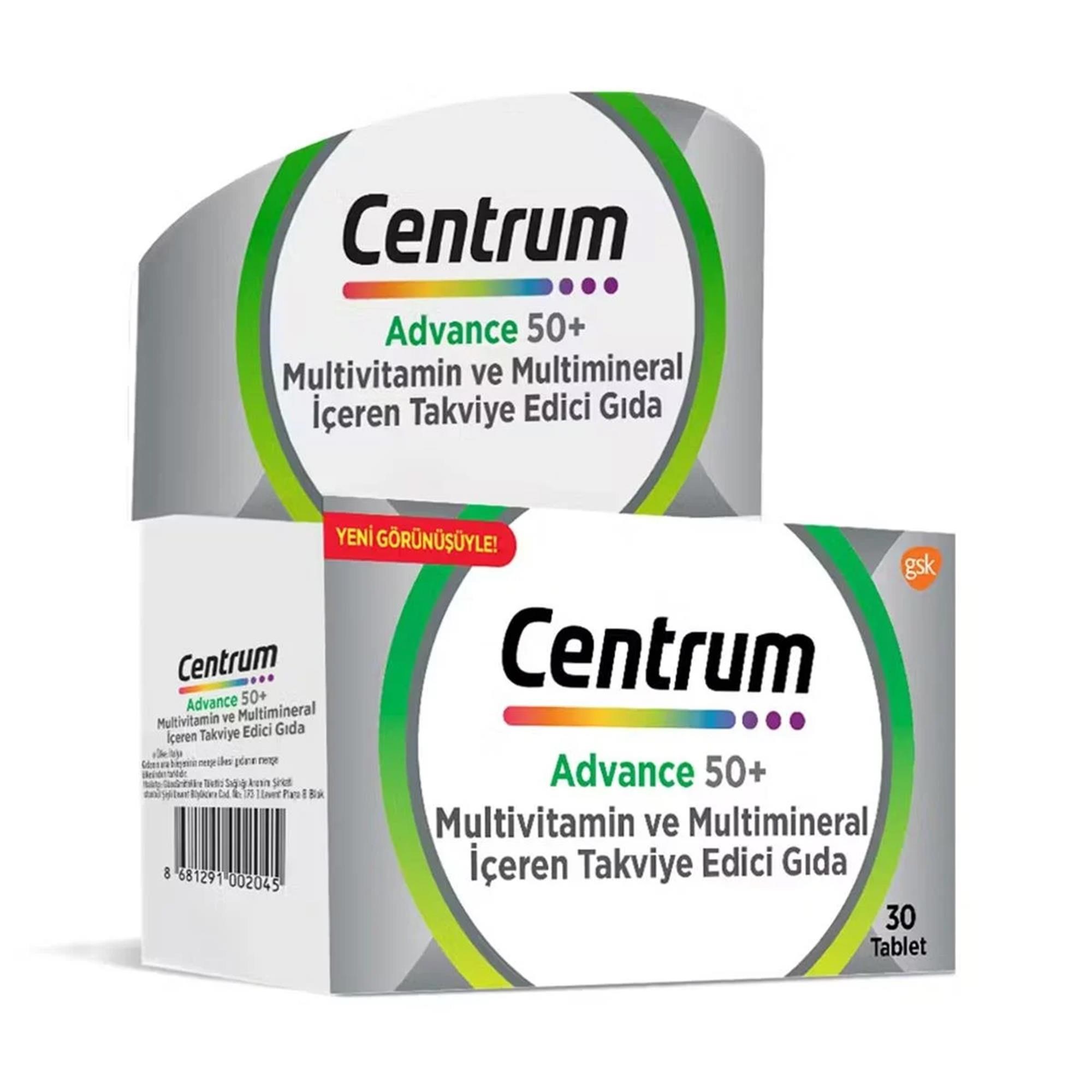 Centrum Advance Multivitamin 50+ Yaş 30lu Tablet