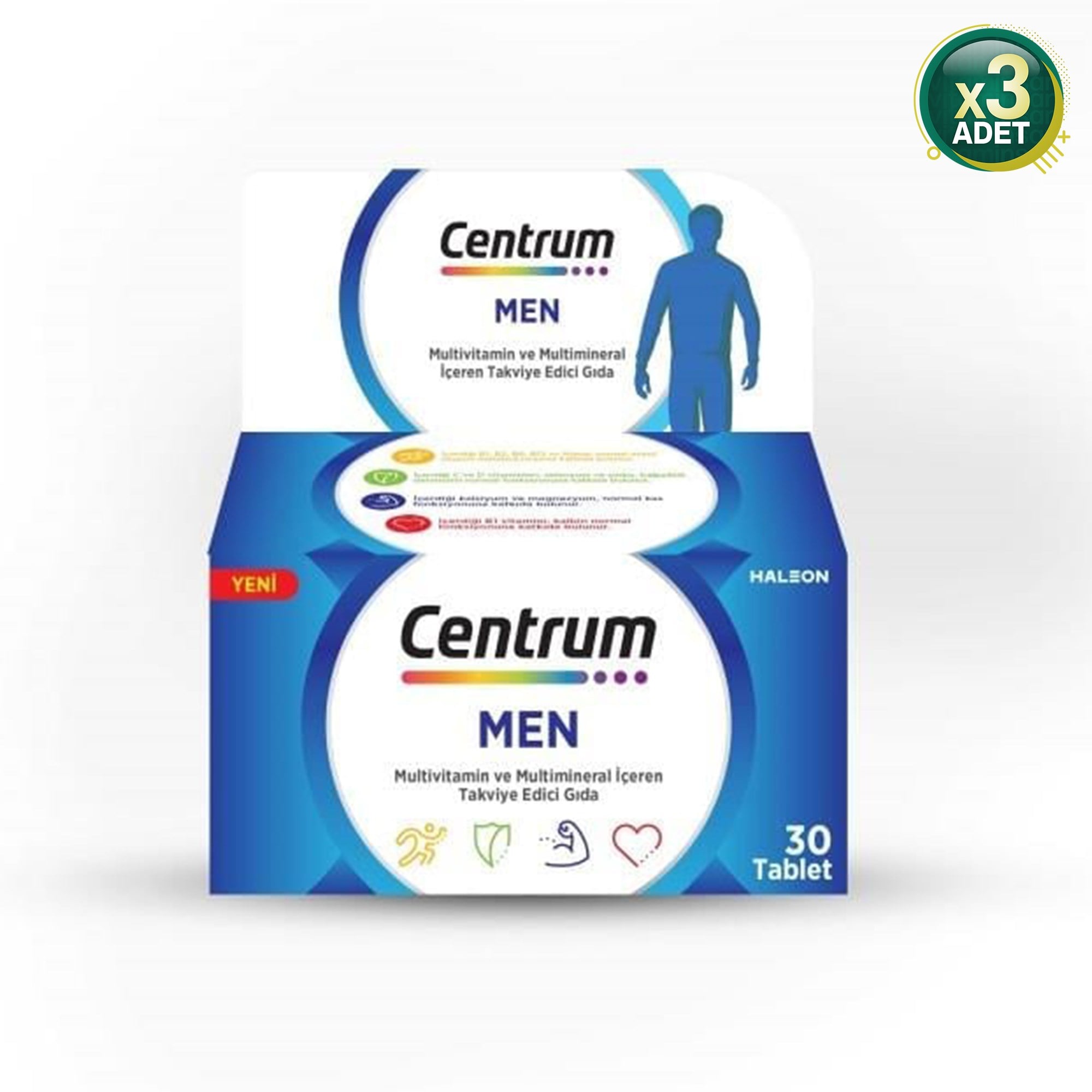 Centrum Men Multivitamin ve Multimineral 30 Tablet - 3 Adet