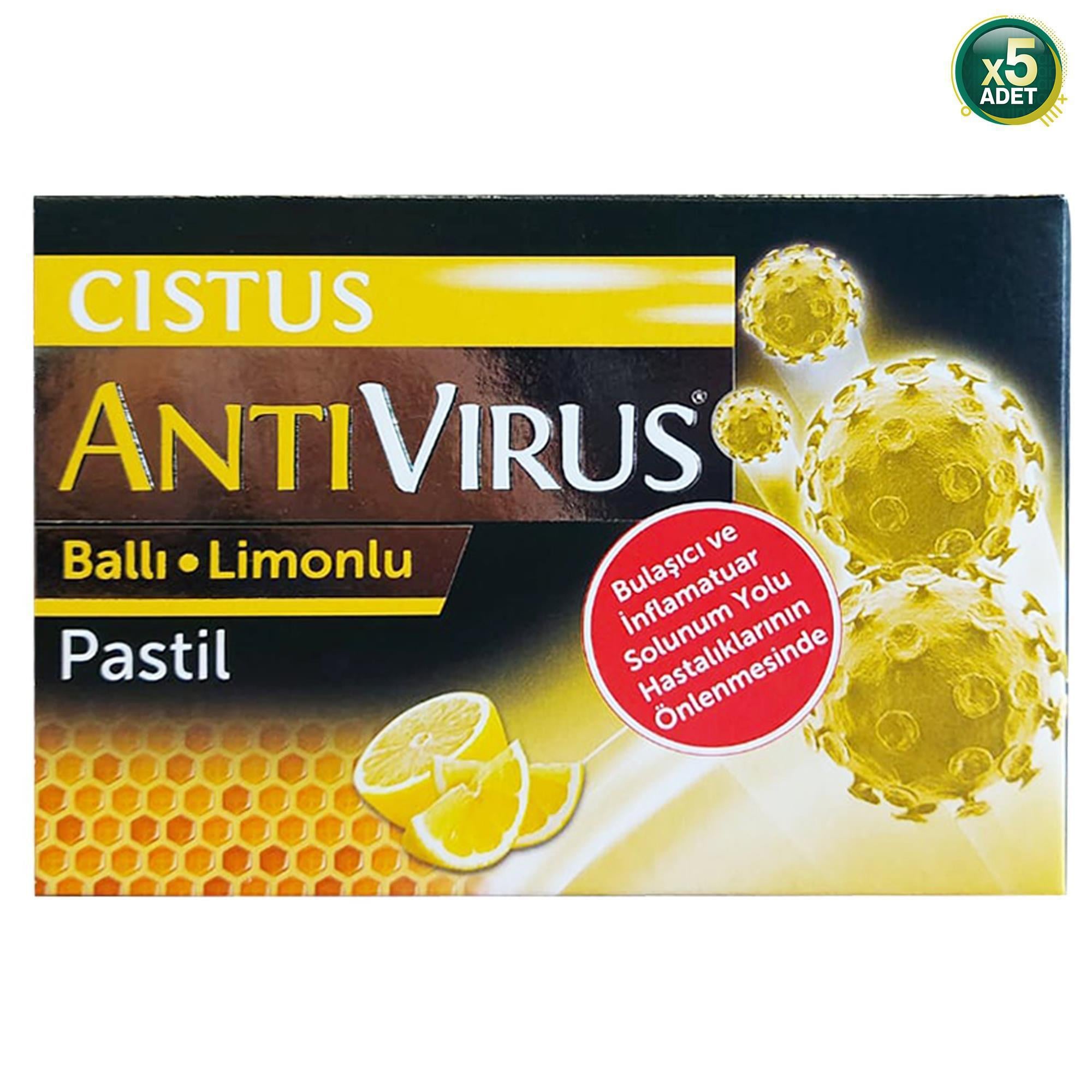 Cistus Antivirüs Ballı Limonlu Pastil 10'lu 5 Adet