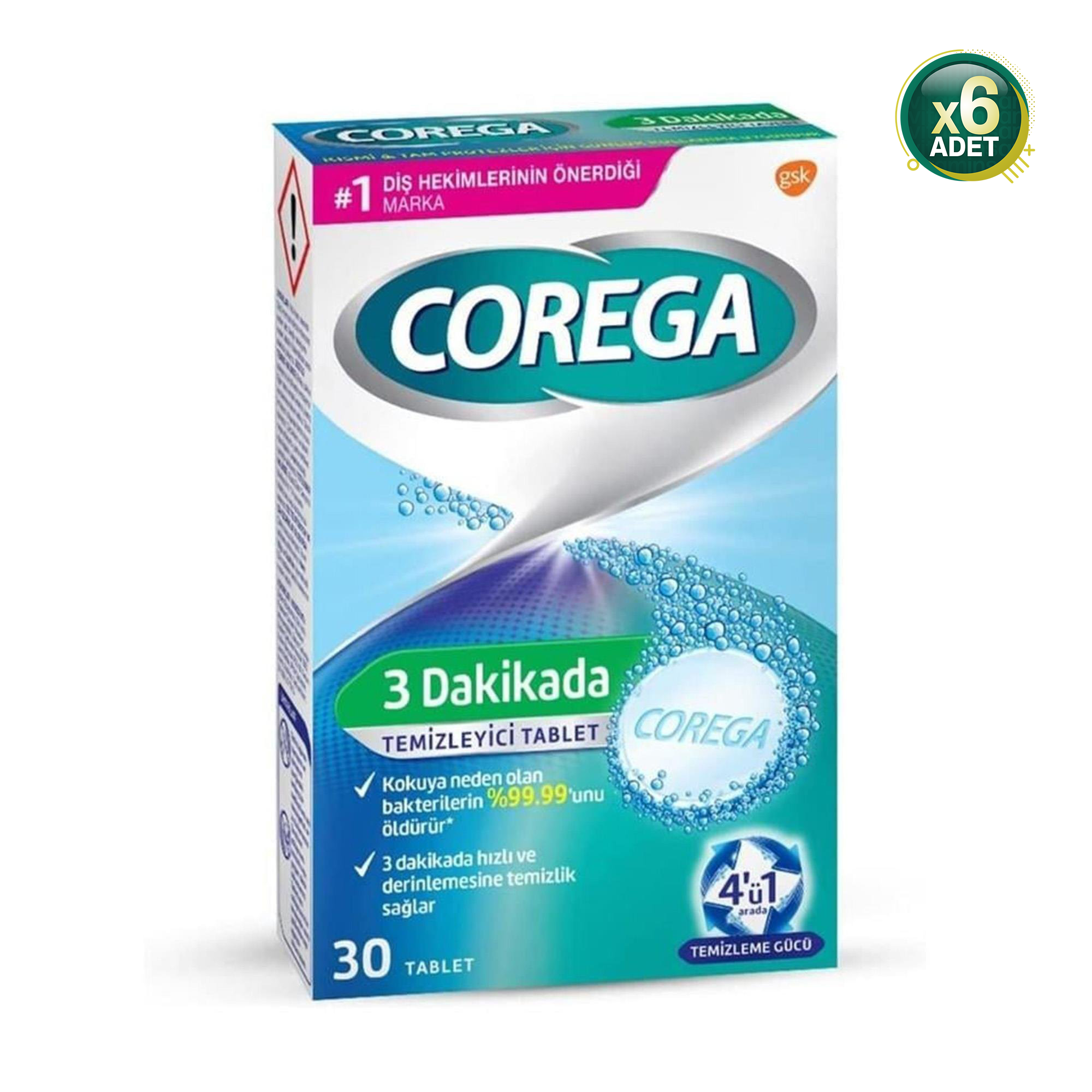 Corega Diş Protezi Temizleyici Tablet 6 Adet