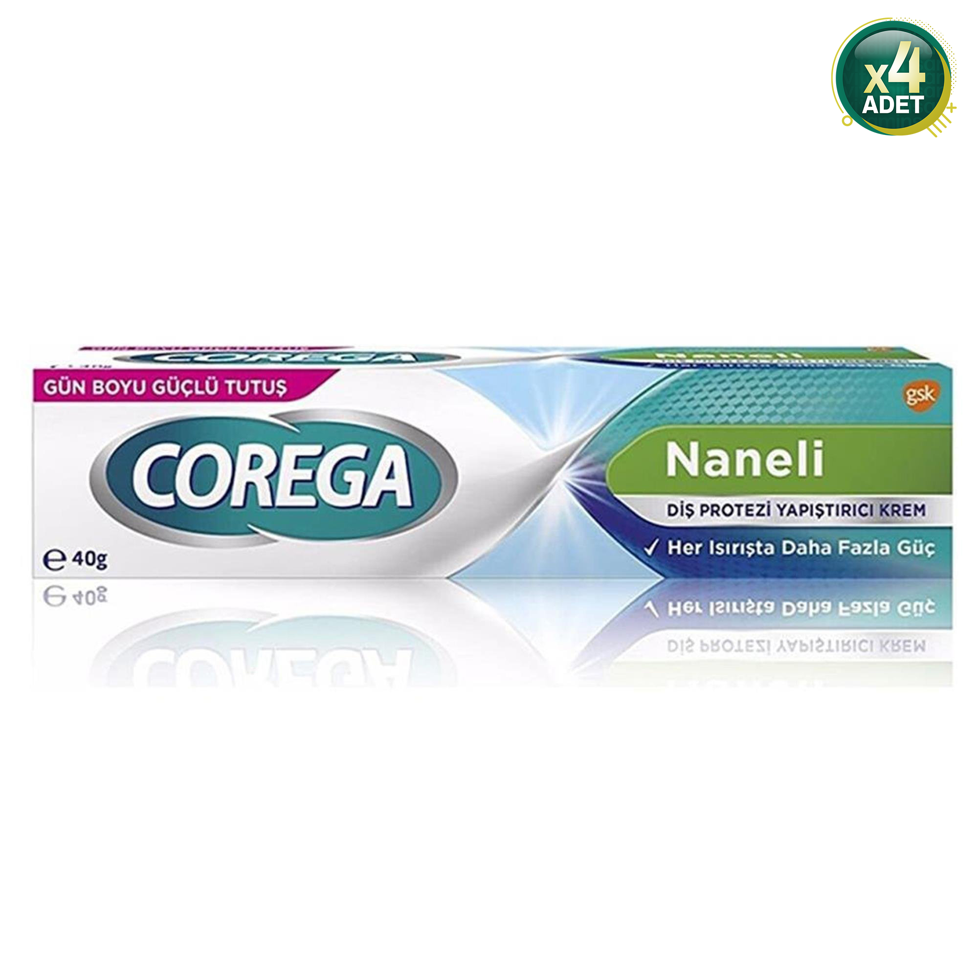 Corega Naneli 40 gr 4 Adet Protez Diş Yapıştırıcı