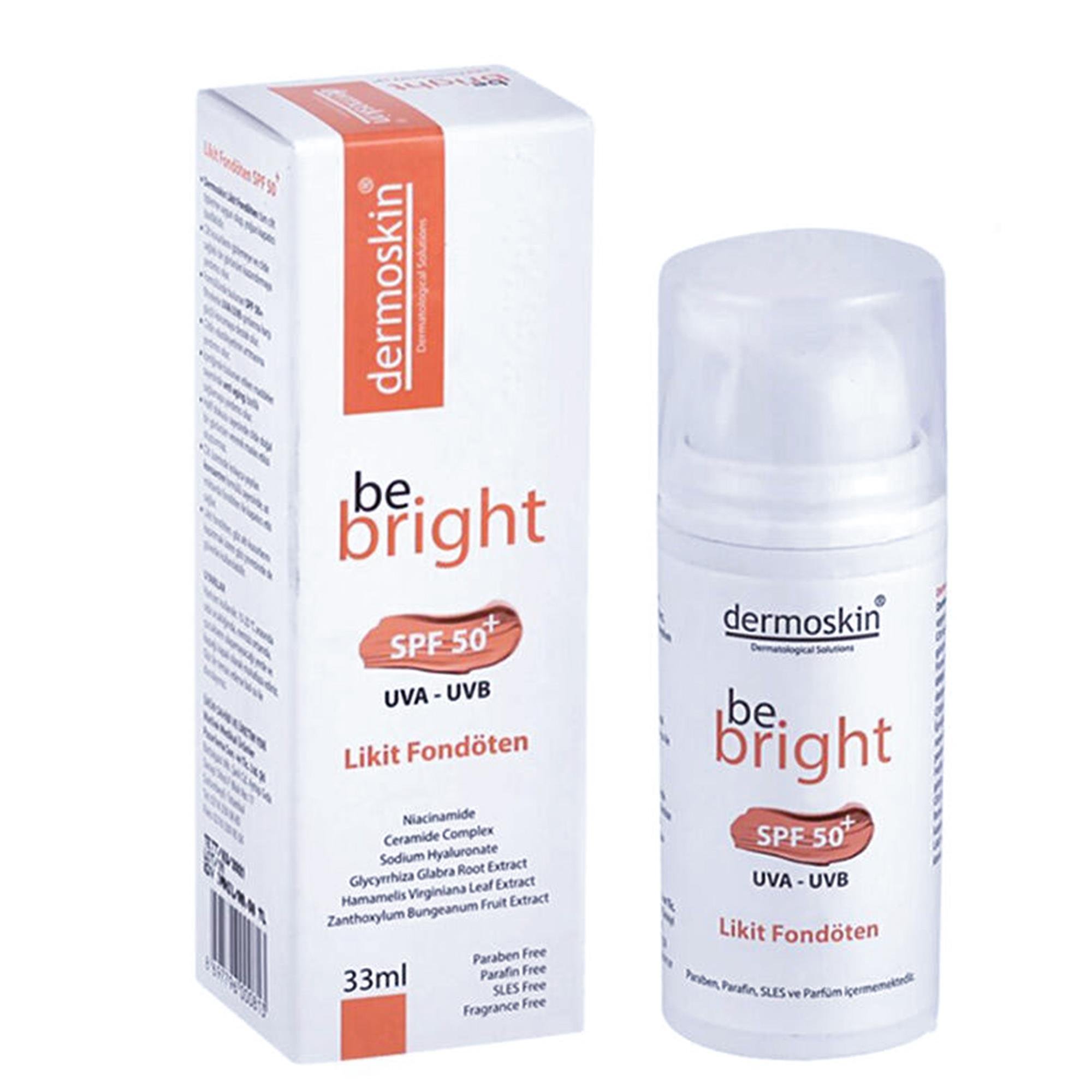 Dermoskin Be Bright Spf 50+ 33 ml Light Likit Fondöten