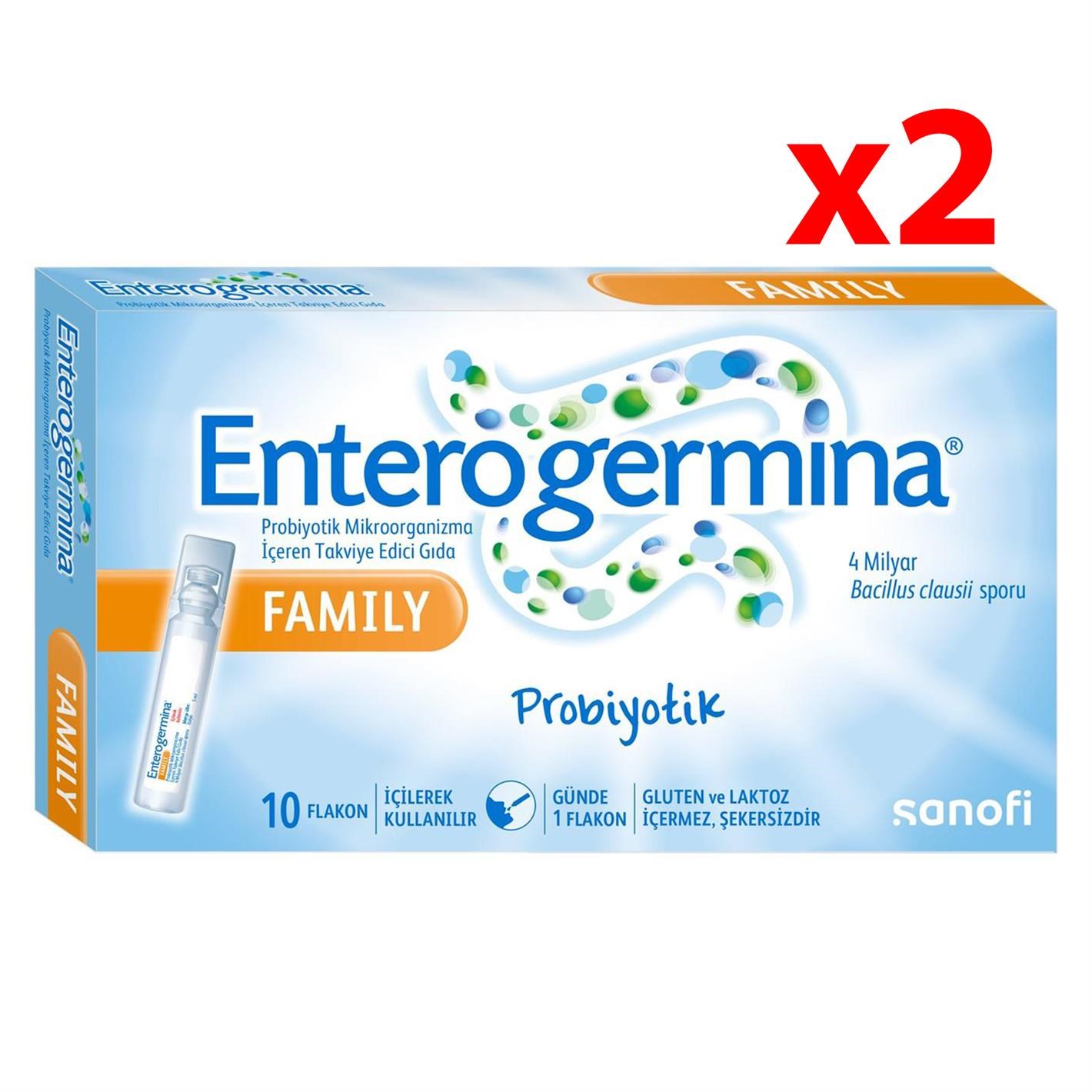 Enterogermina Family Probiyotik Mikroorganizma İçeren Takviye Edici Gıda, 20 Flakon x 2 PARKFARMA871133