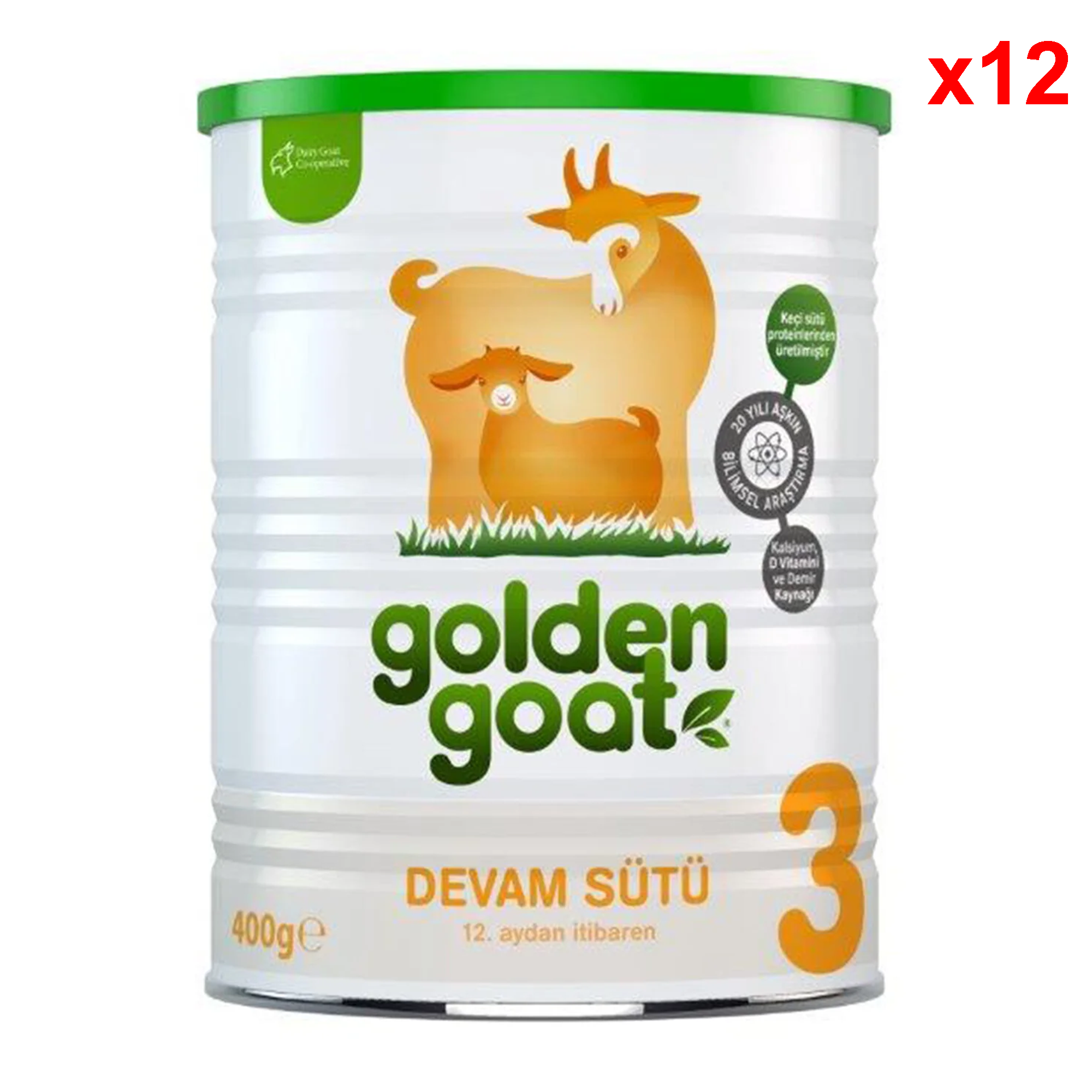 Golden Goat 3 Keçi Sütlü Devam Sütü 400 gr 1+ Yaş 12 Adet