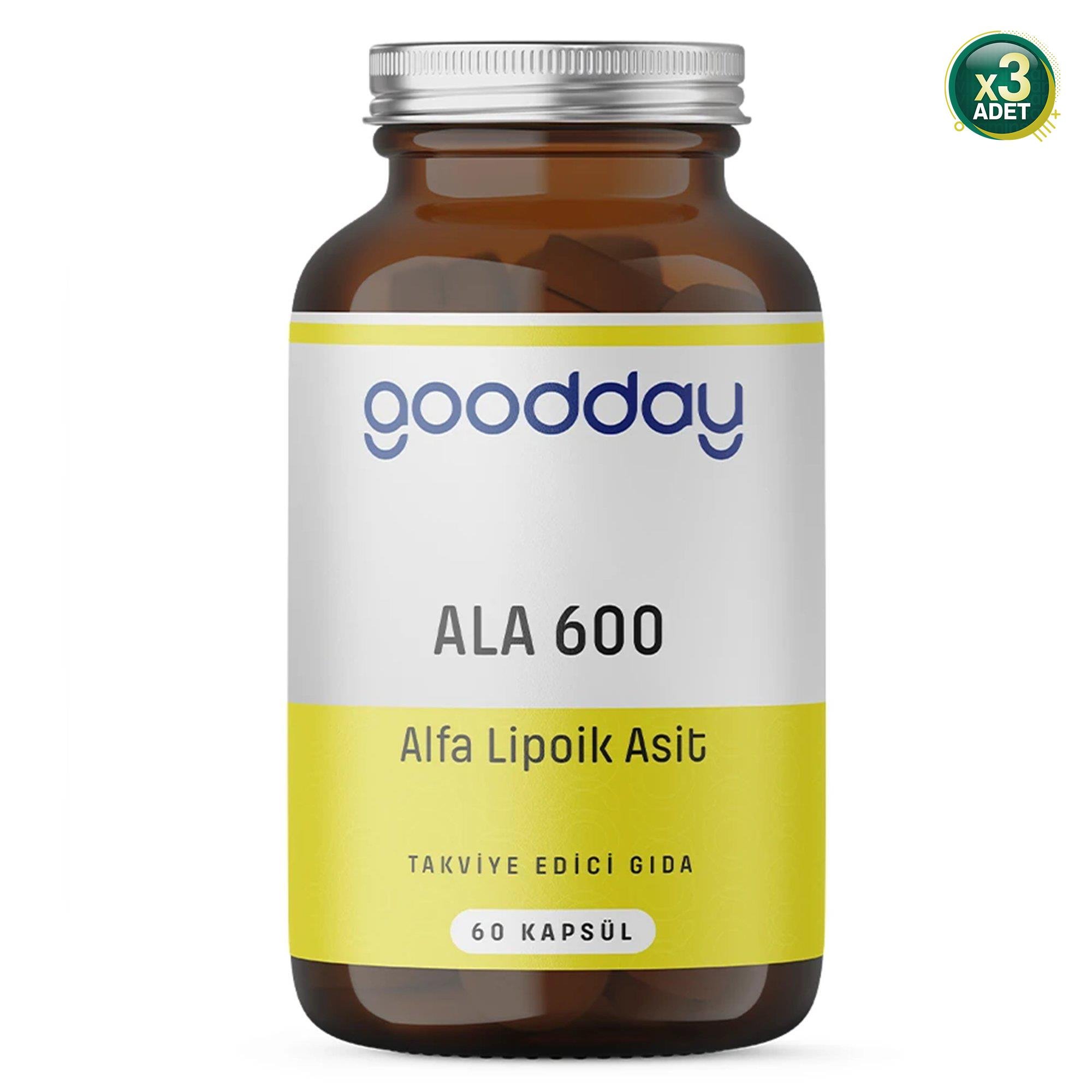 Goodday Alfa Lipoik Asit Ala600 60 Kapsül 3 Adet