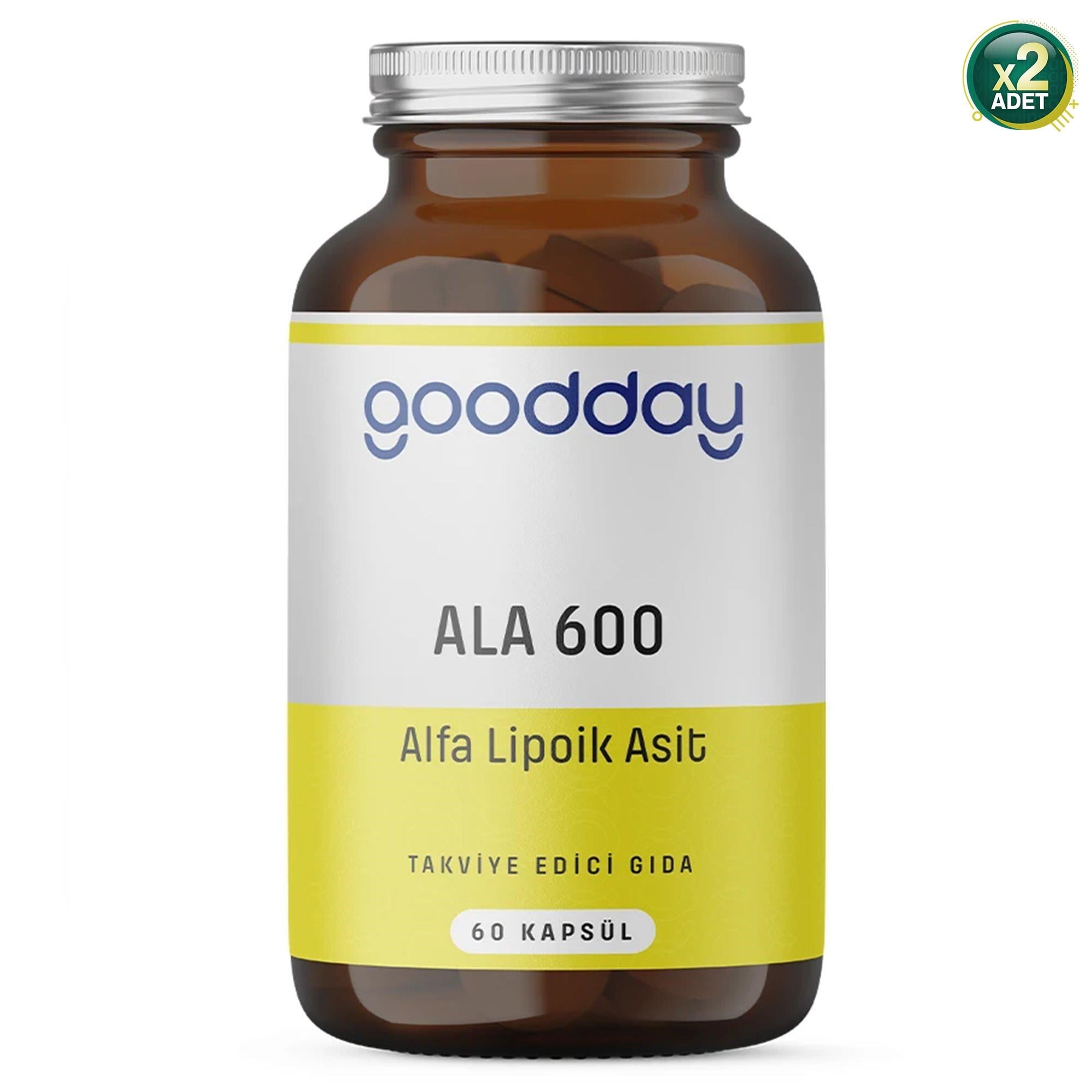 Goodday Alfa Lipoik Asit ALA600, 60 Kapsül, 2 Adet