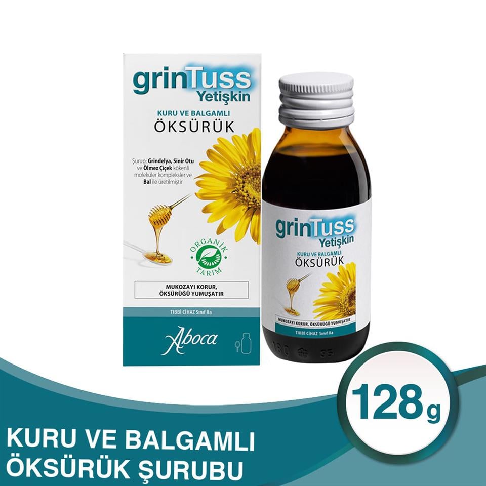 Grintuss Yetişkin Kuru ve Balgamlı Öksürük Şurup 128 g