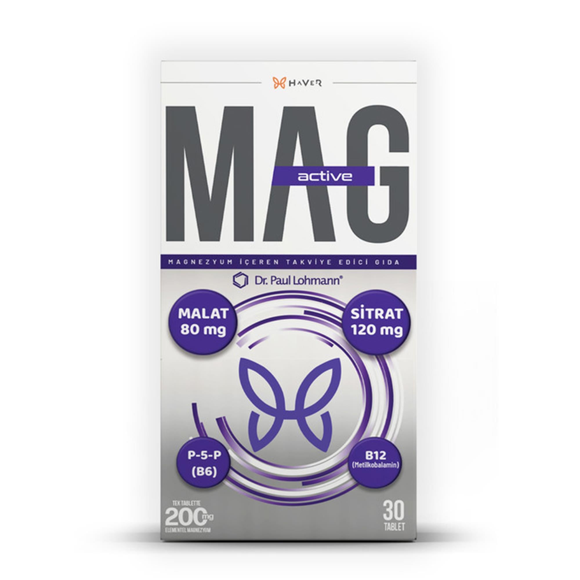 Haver Mag-Active Malat Sitrat P5P B12 30 Tablet
