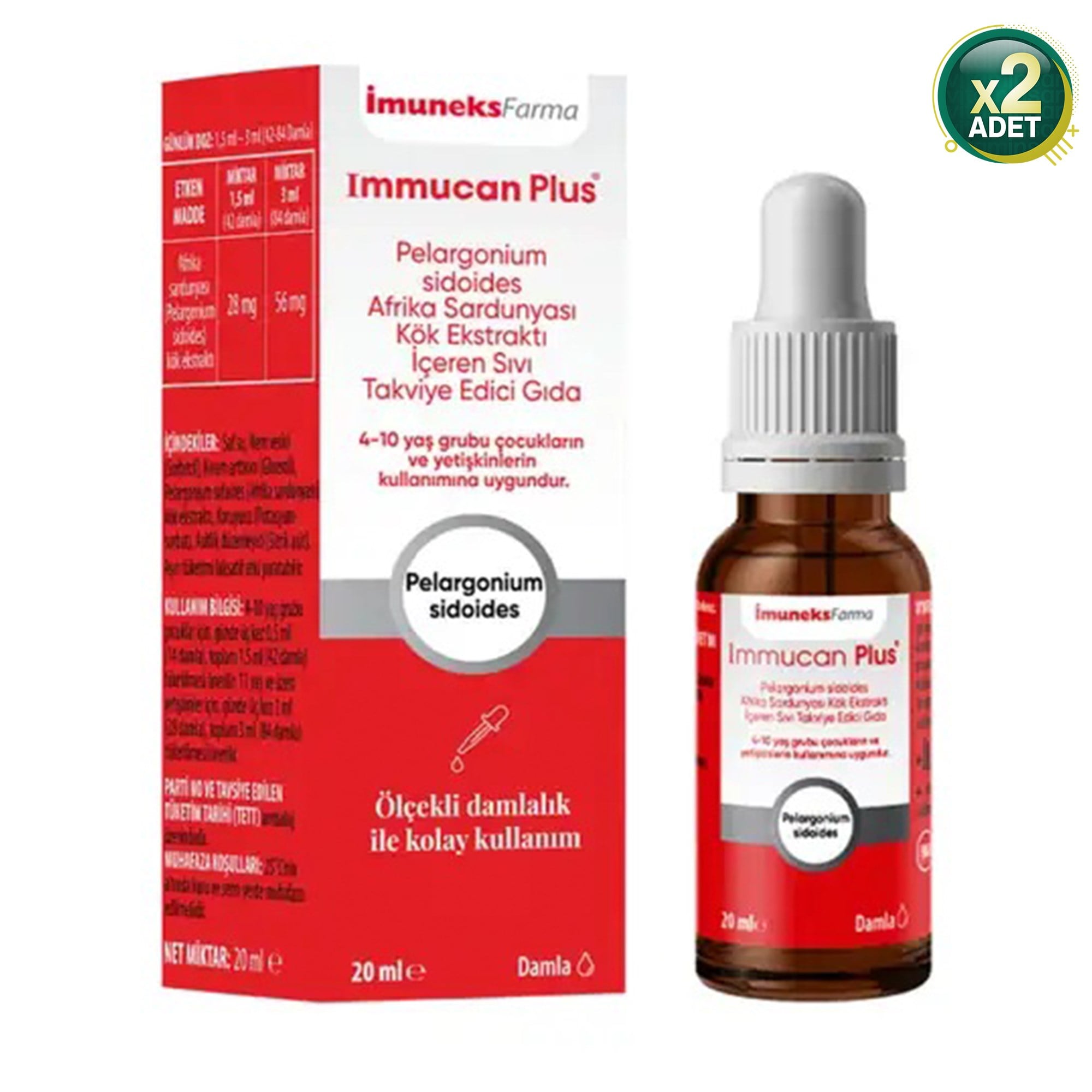 IMMUCAN PLUS 20 ML DAMLA ( 2 Lİ SET)
