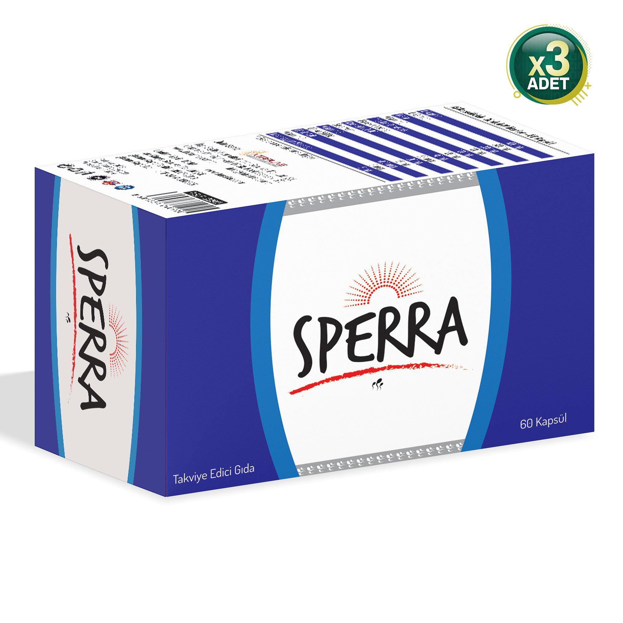 Intraline Sperra 60 Kapsül, 3 Adet Set, Mineral Takviyesi, Aromasız, Yetişkinler için