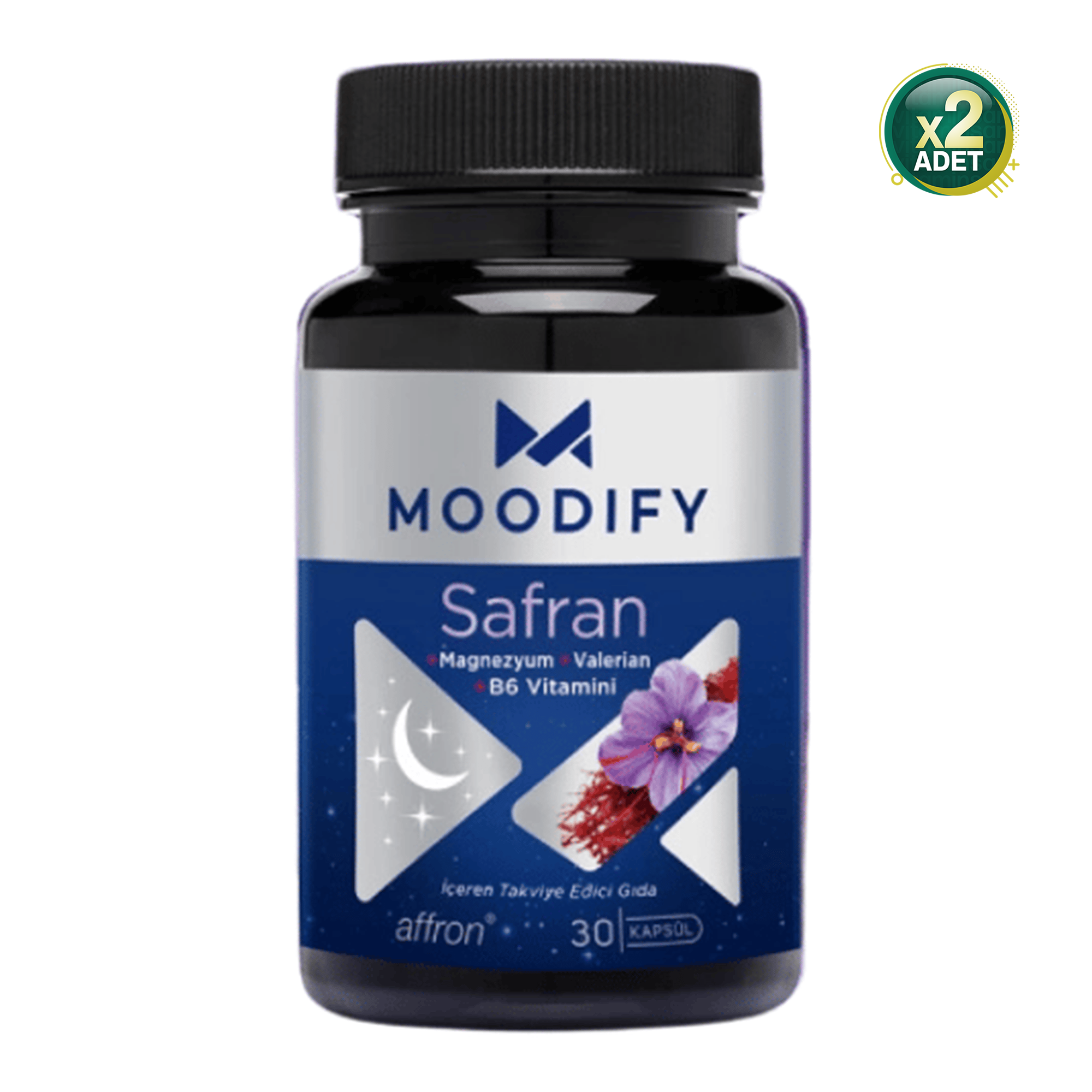 Moodify Safran Magnezyum Valerian B6 Vitamin 30 Kapsül 2 Adet - Aromasız