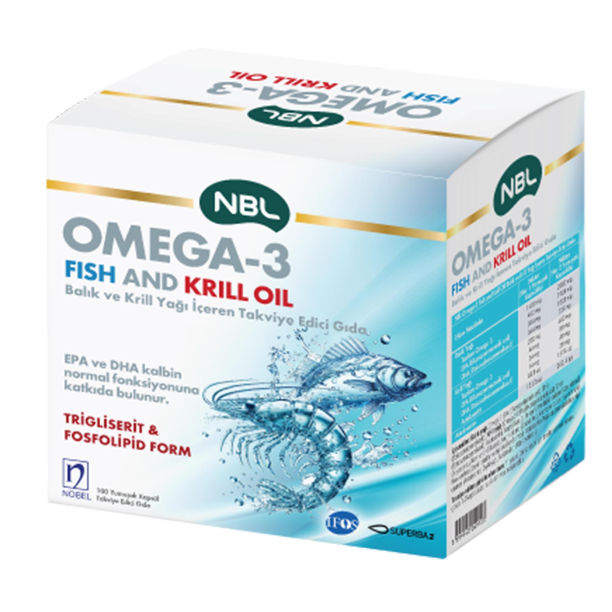 NBL Omega 3 Fish/Krill Oil 100 Kapsül