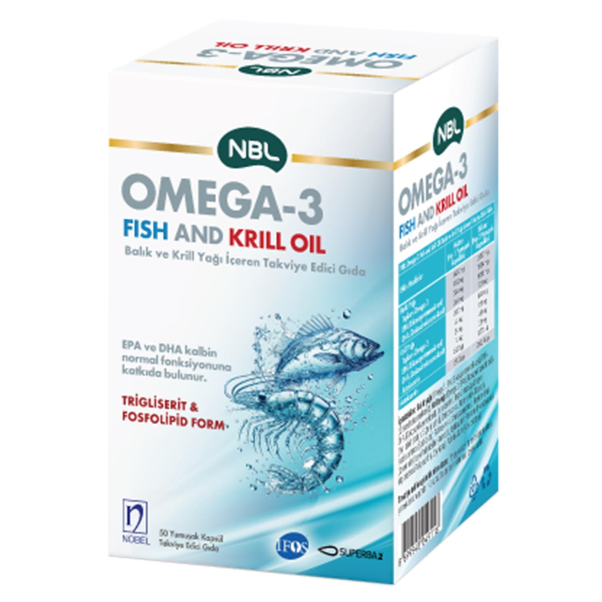 NBL Omega3 Fish/Krill Oil 50 Kapsül