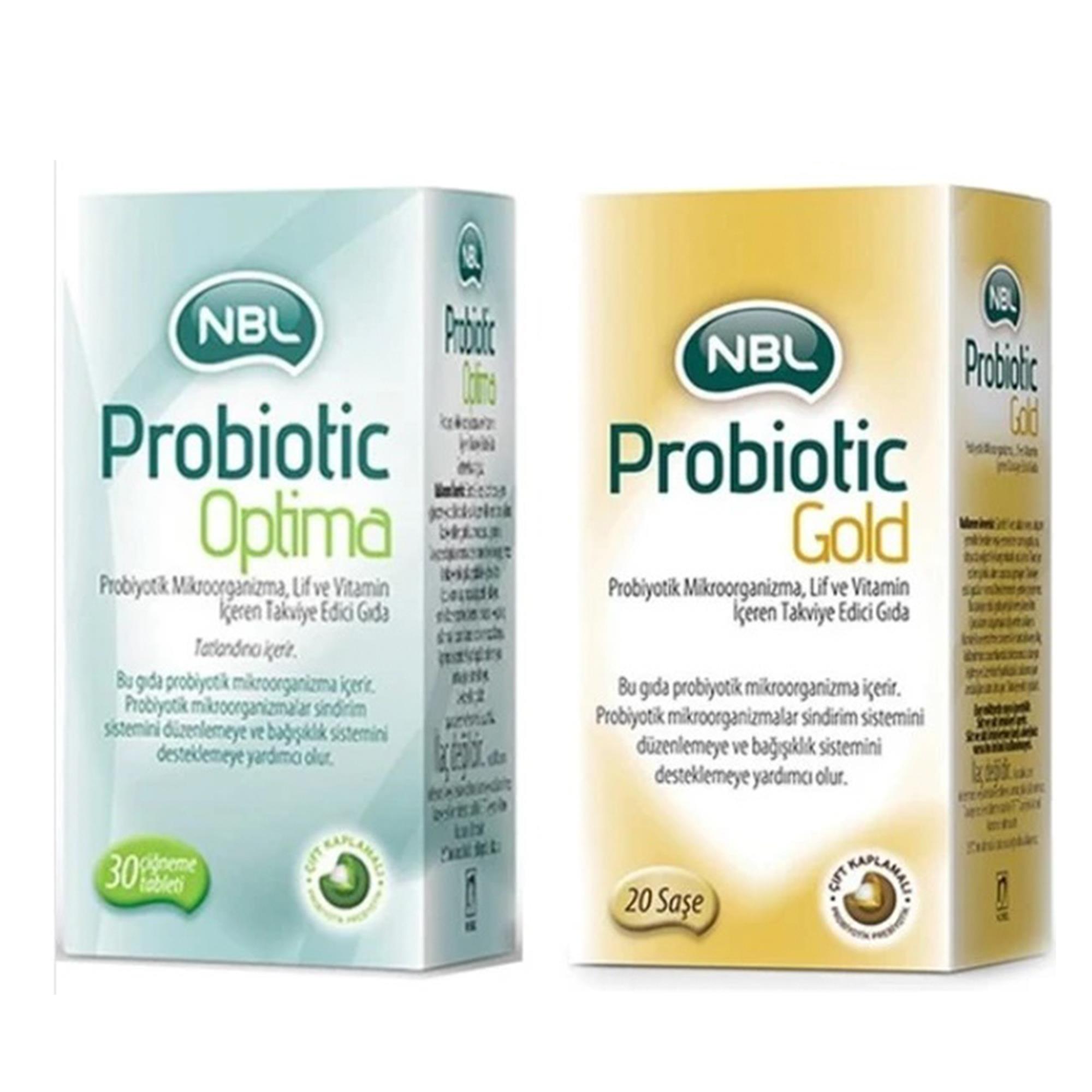 NBL Probiotic Gold 20 Stick Saşe + NBL Probiotic Optima 30 Çiğneme Tableti