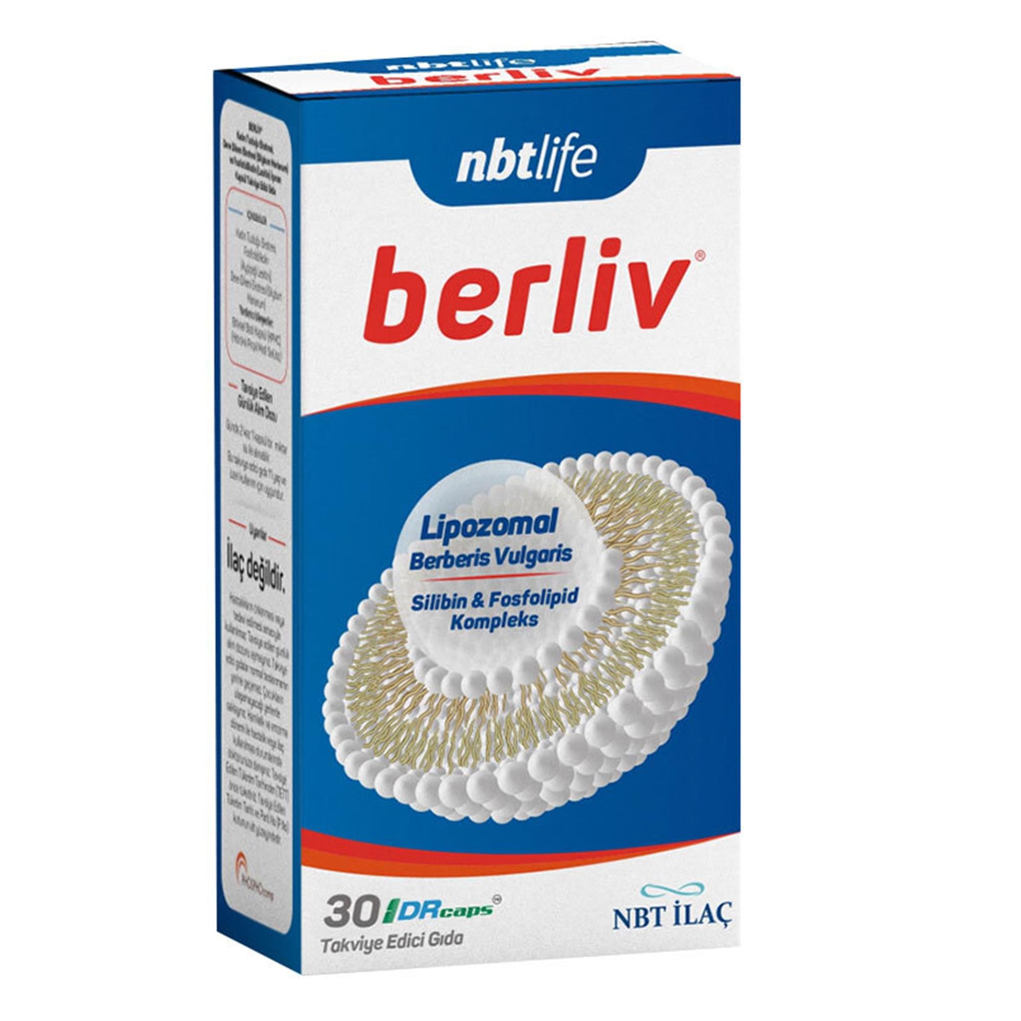 NBT İlaç Berliv Lipozomal Berberin Takviye Edici Gıda 30 Kapsül