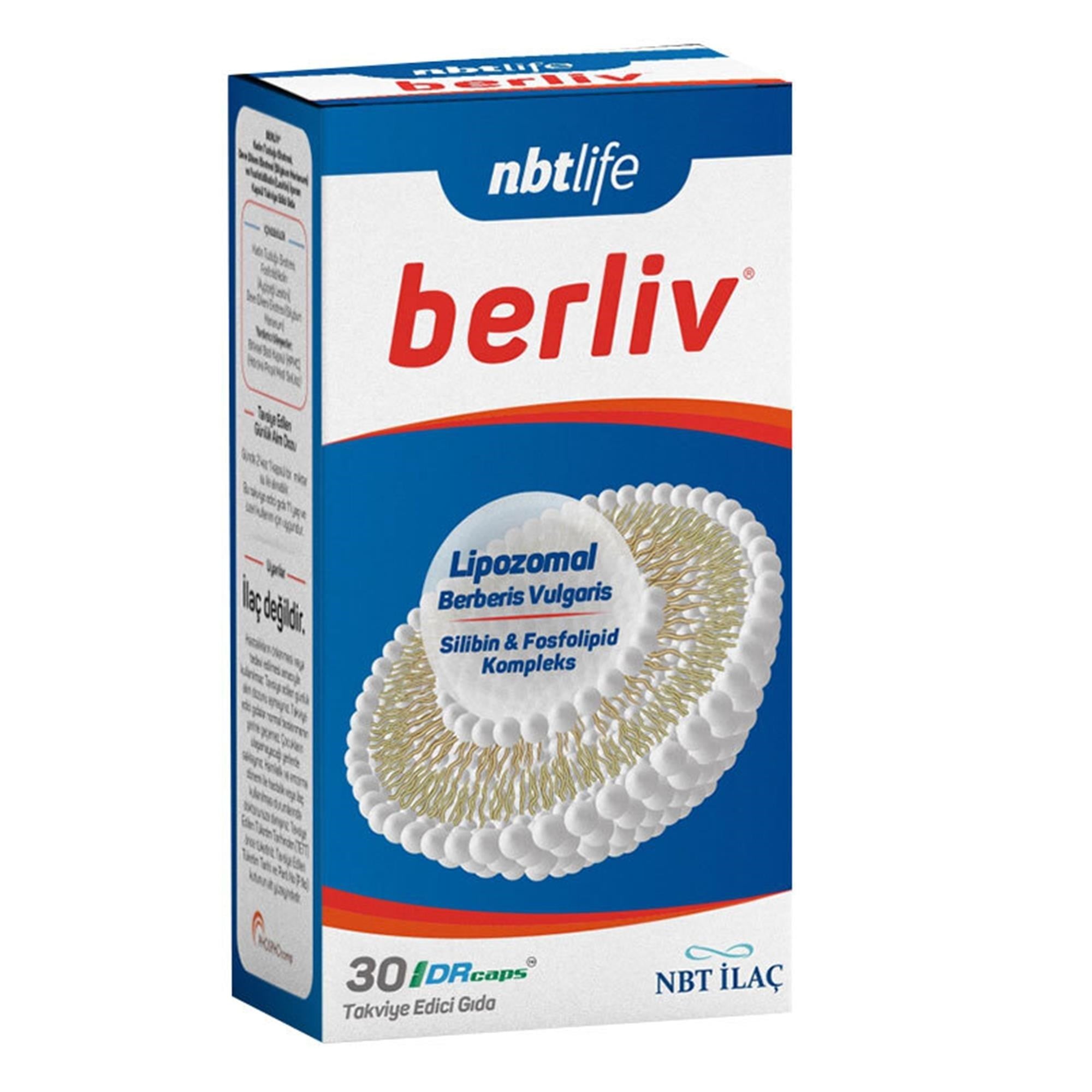 NBT İlaç Berliv Lipozomal Berberin Takviye Edici Gıda 30 Kapsül