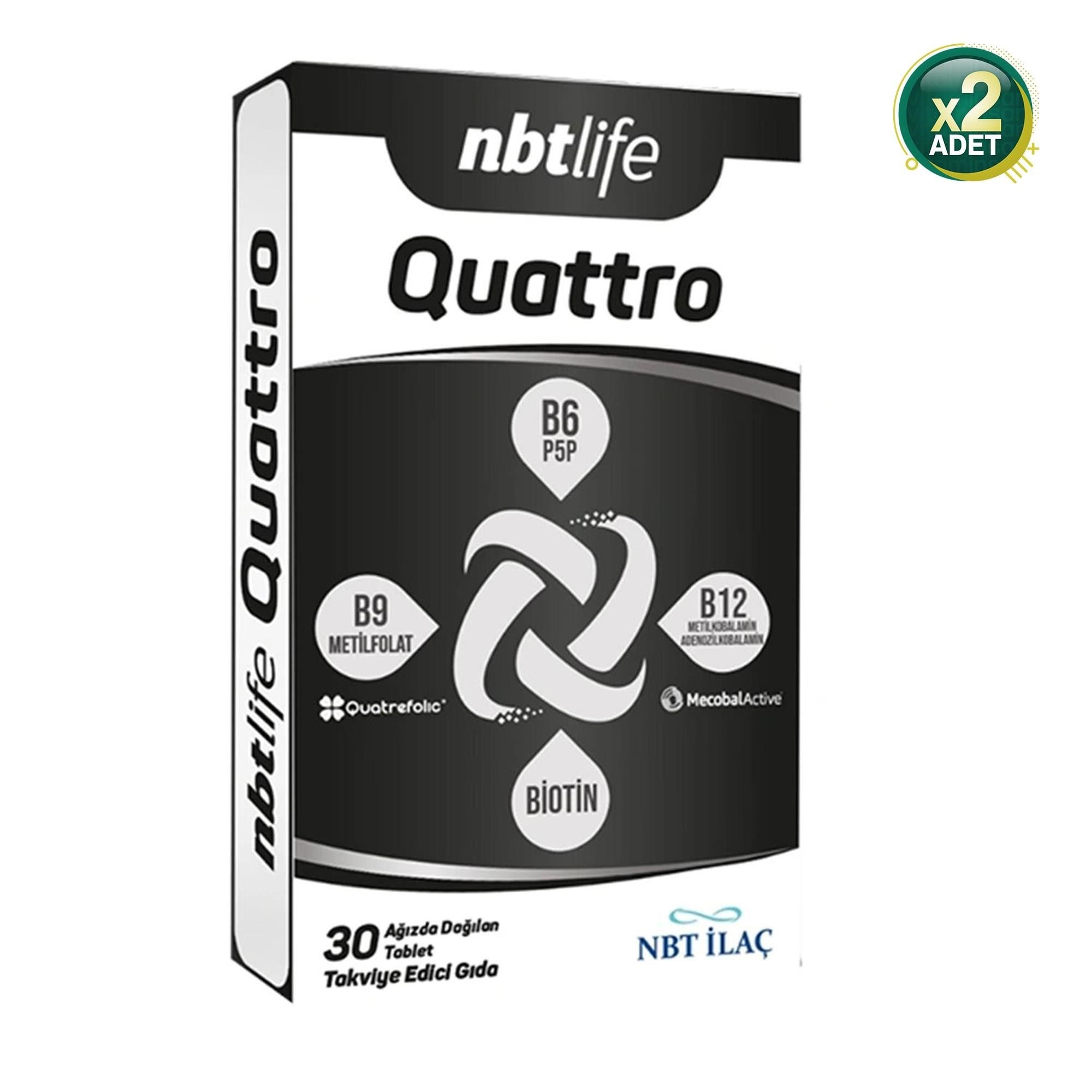 Nbt Life Quattro Takviye Edici Gıda 30 Tablet 2 Adet