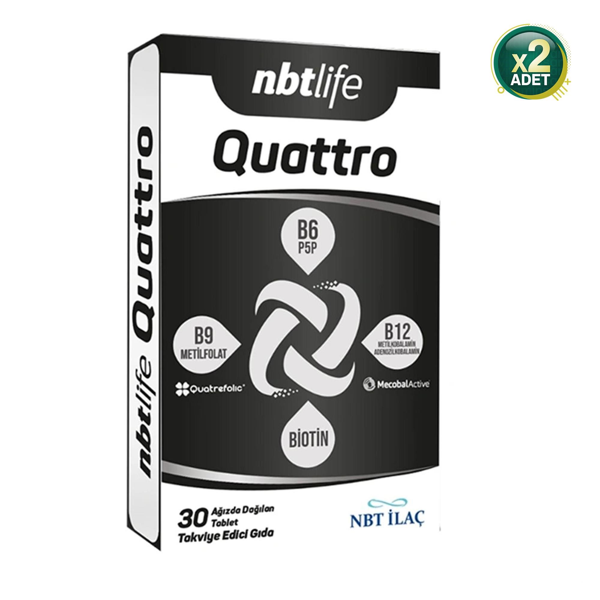 Nbt Life Quattro Takviye Edici Gıda 30 Tablet 2 Adet