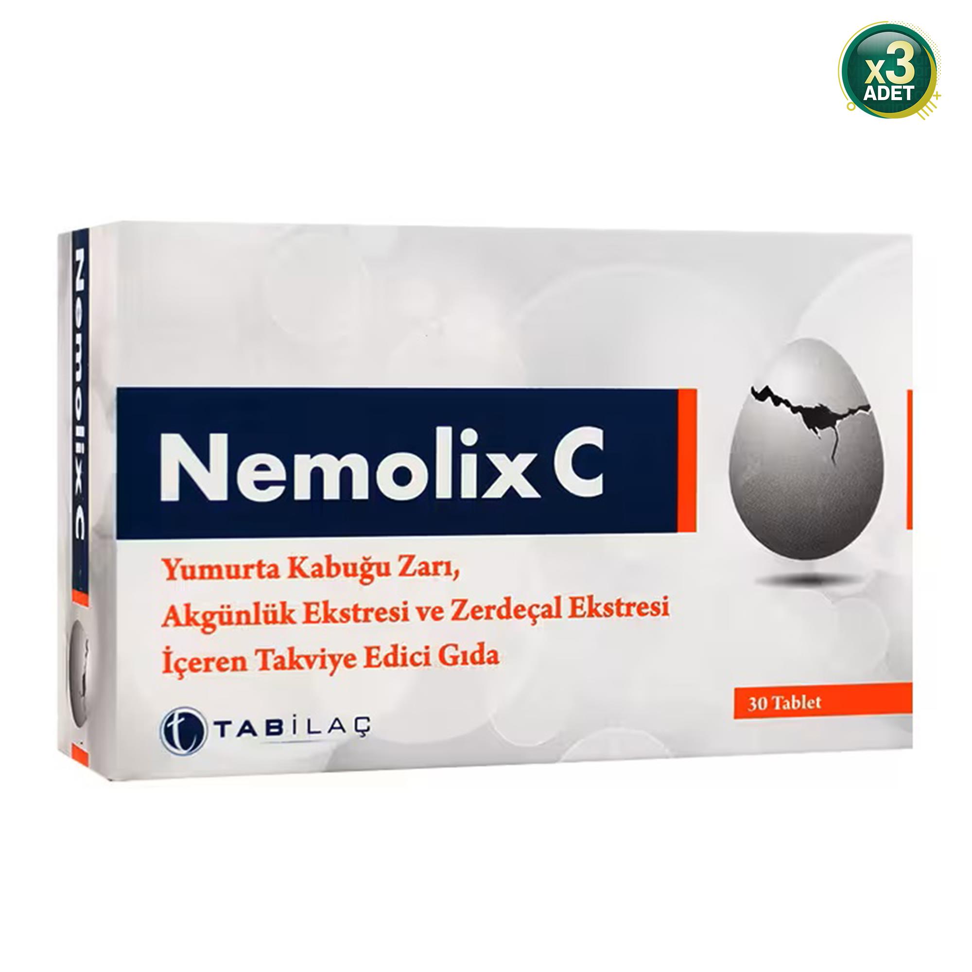 Nemolix C Yumurta Kabuğu Zarı 30 Tablet 3'lü