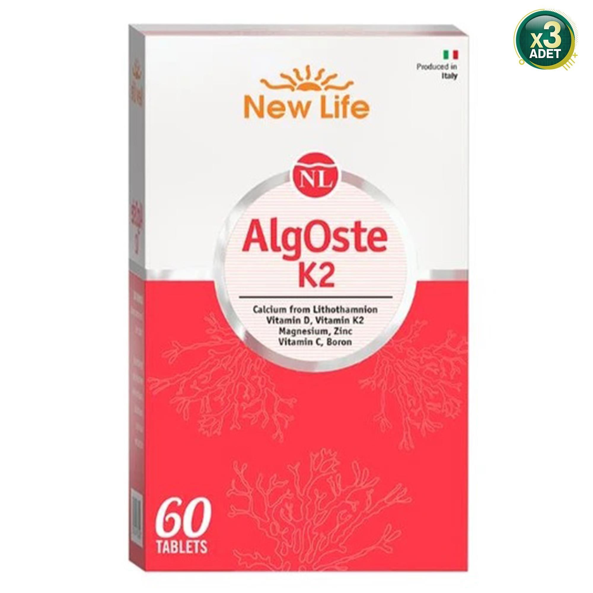 New Life Algoste K2 60 Tablet - 3 Adet (Toplam 180 Tablet)