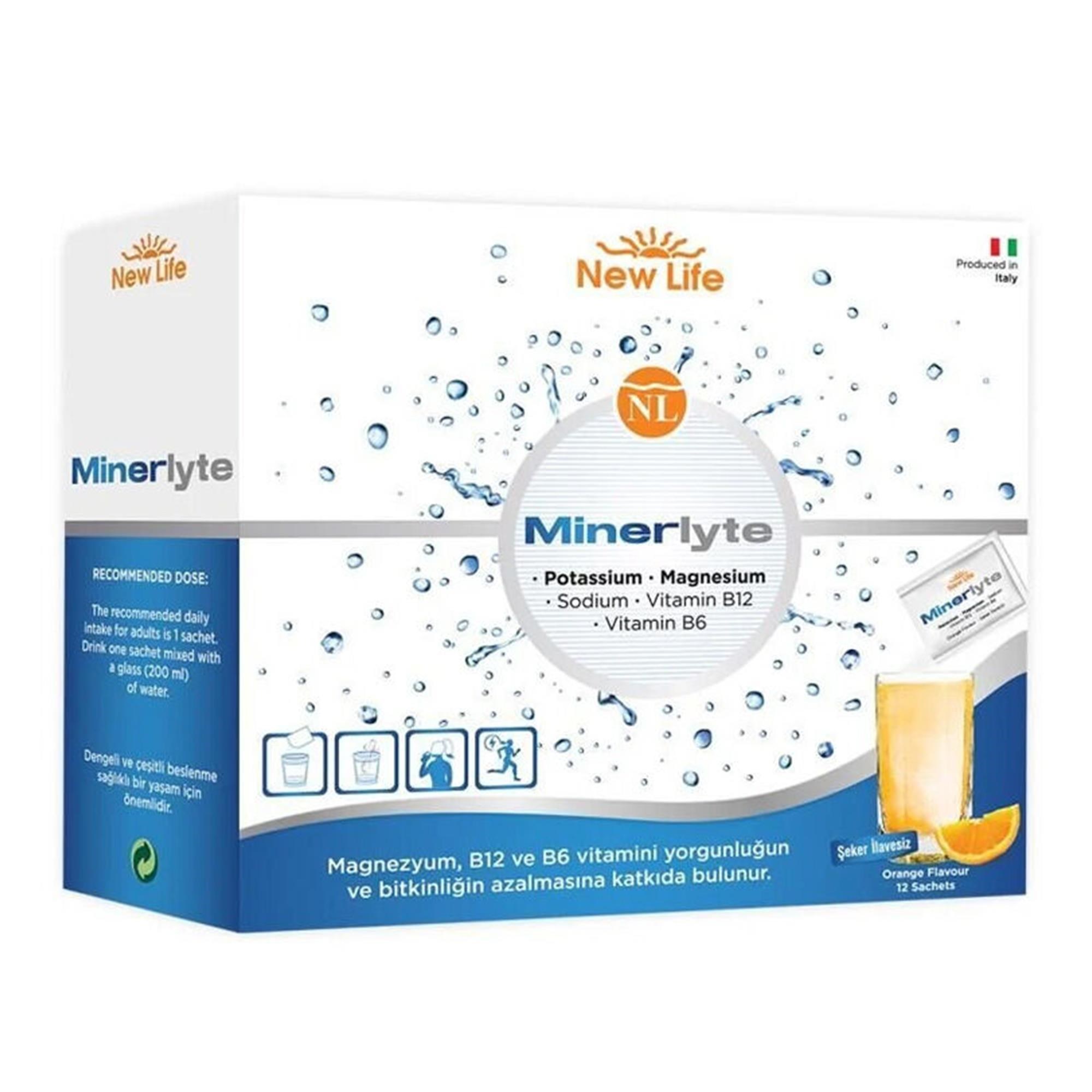 New Life Minerlyte Magnezyum 12 Şase - Dezenfektan Hediyeli (%72 Alkol)